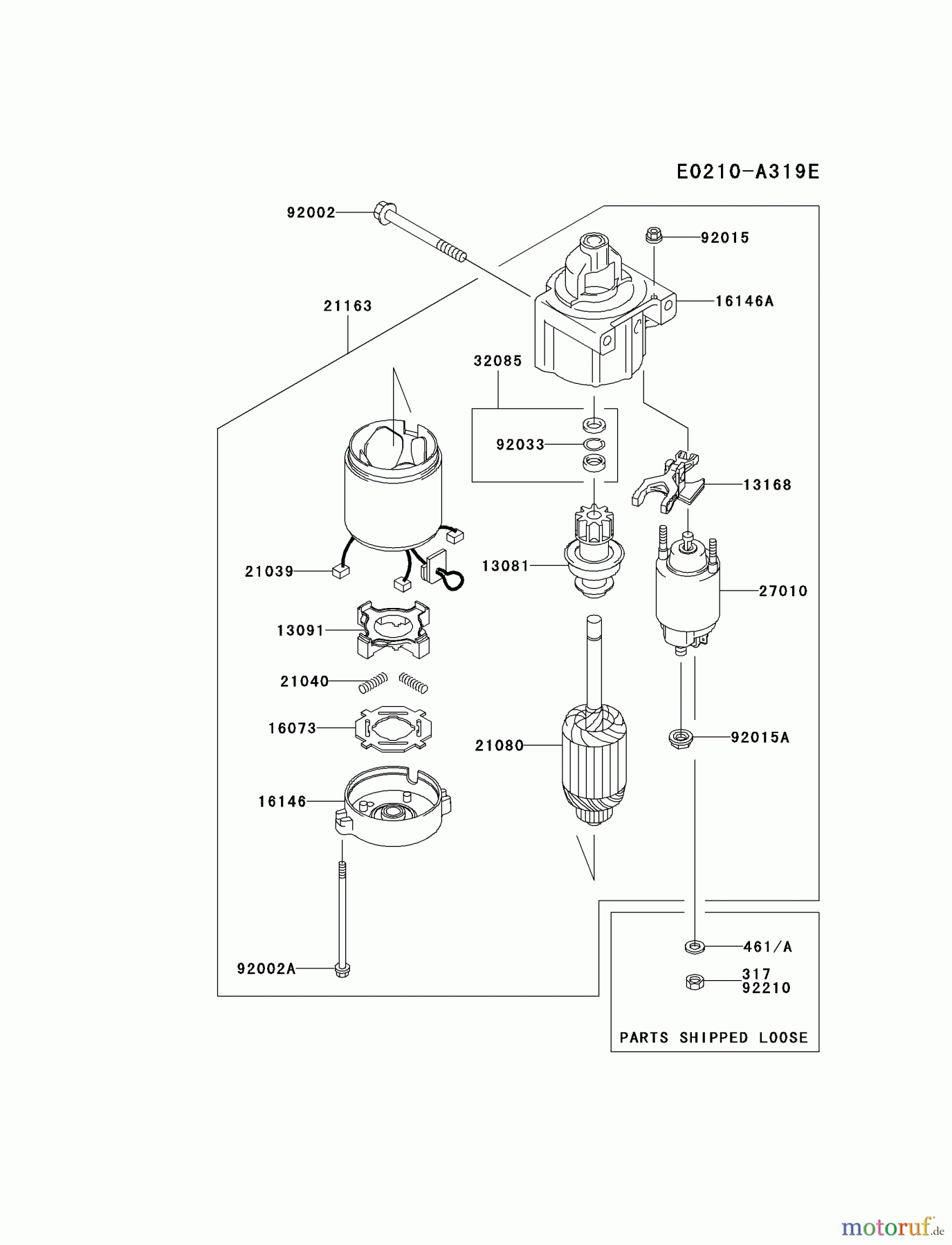  Kawasaki Motoren Motoren Vertikal FH641V - DS25 bis FS481V - BS13 FH680V-GS19 - Kawasaki FH680V 4-Stroke Engine STARTER