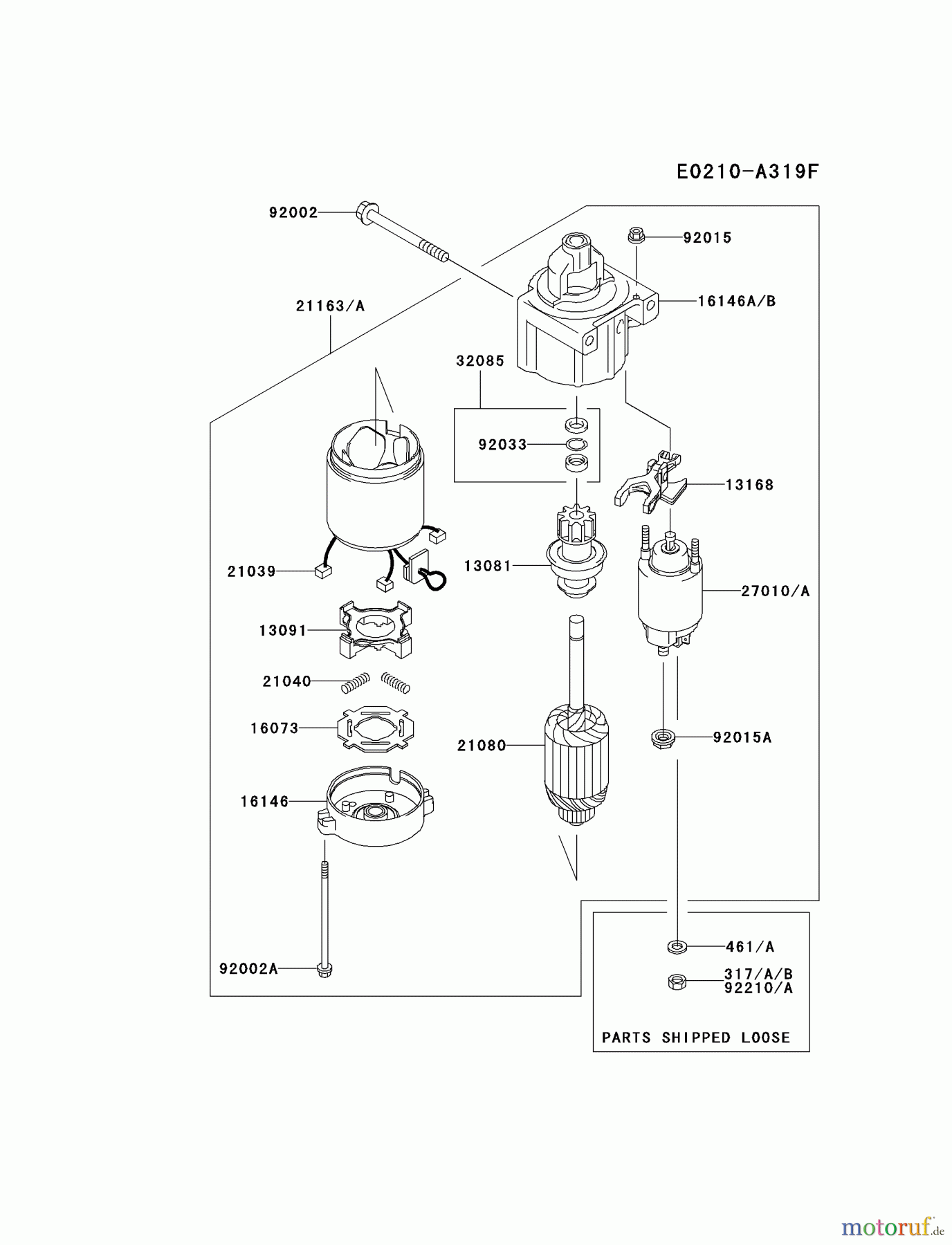  Kawasaki Motoren Motoren Vertikal FH641V - DS25 bis FS481V - BS13 FH680V-GS12 - Kawasaki FH680V 4-Stroke Engine STARTER