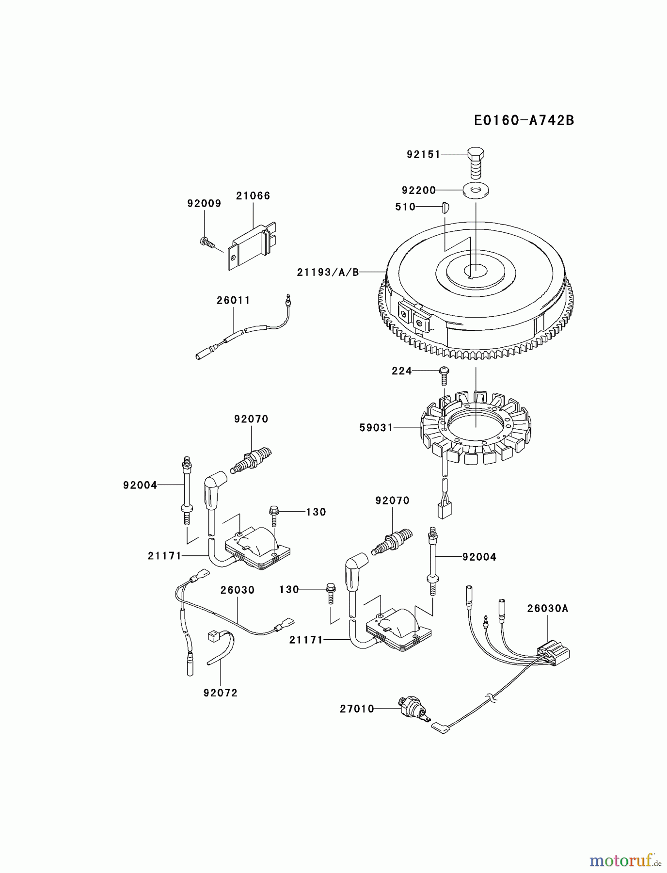  Kawasaki Motoren Motoren Vertikal FH641V - DS25 bis FS481V - BS13 FH721V-AS09 - Kawasaki FH721V 4-Stroke Engine ELECTRIC-EQUIPMENT