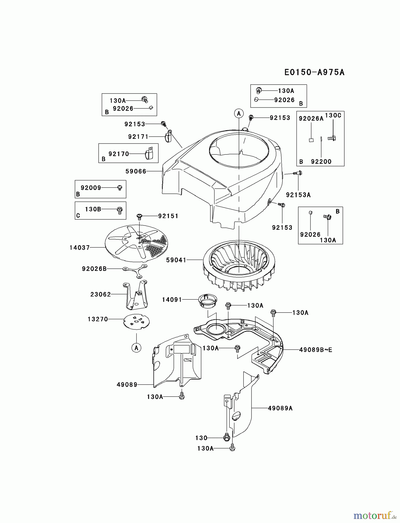  Kawasaki Motoren Motoren Vertikal FH641V - DS25 bis FS481V - BS13 FH721V-BS10 - Kawasaki FH721V 4-Stroke Engine COOLING-EQUIPMENT