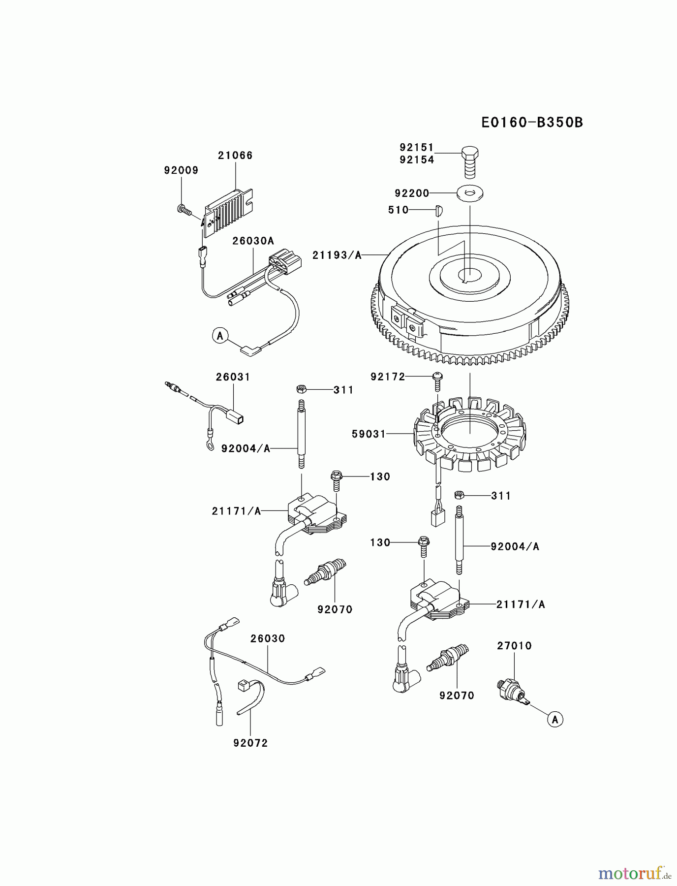  Kawasaki Motoren Motoren Vertikal FH641V - DS25 bis FS481V - BS13 FH721V-ES28 - Kawasaki FH721V 4-Stroke Engine ELECTRIC-EQUIPMENT