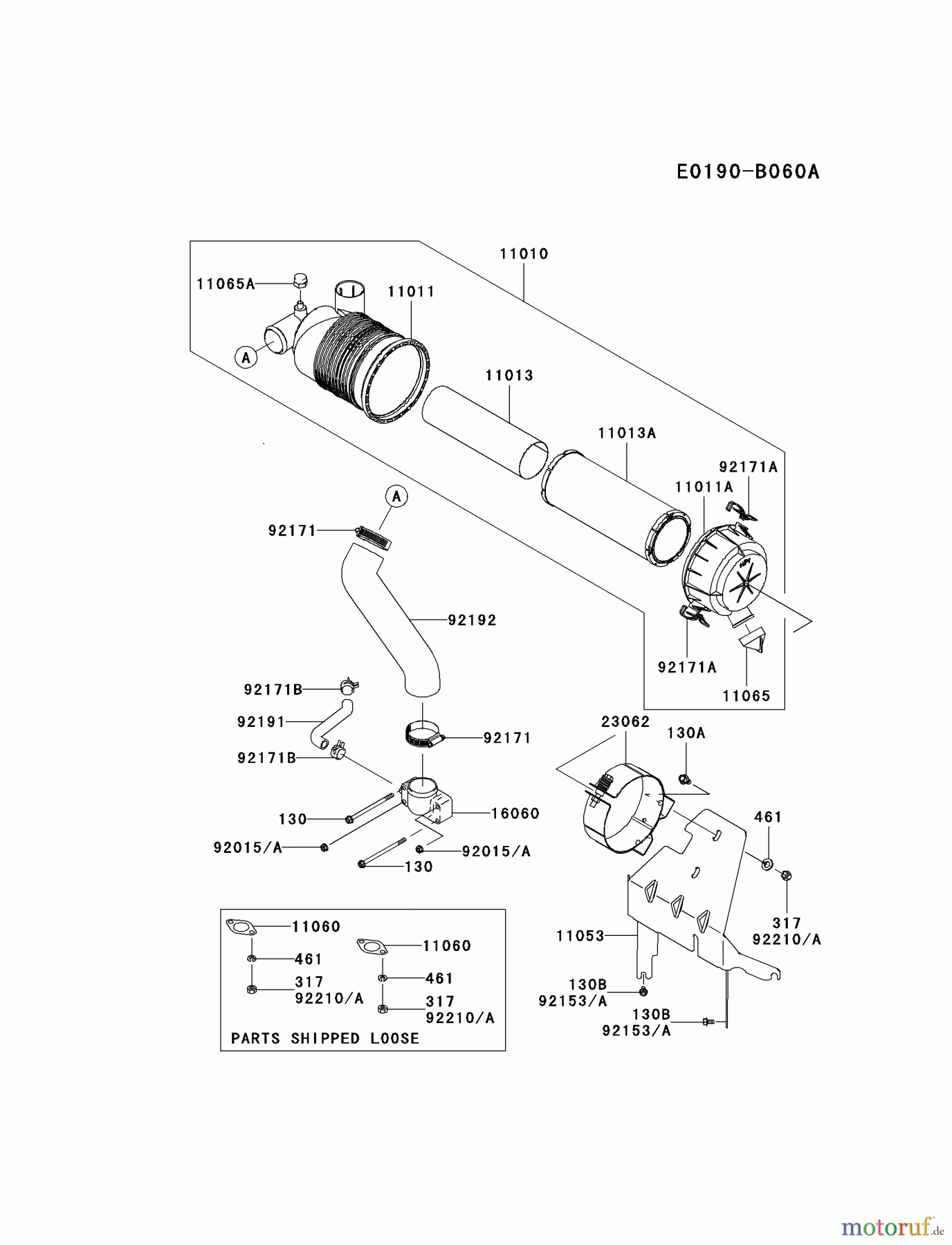  Kawasaki Motoren Motoren Vertikal FH641V - DS25 bis FS481V - BS13 FH721V-GS21 - Kawasaki FH721V 4-Stroke Engine AIR-FILTER/MUFFLER