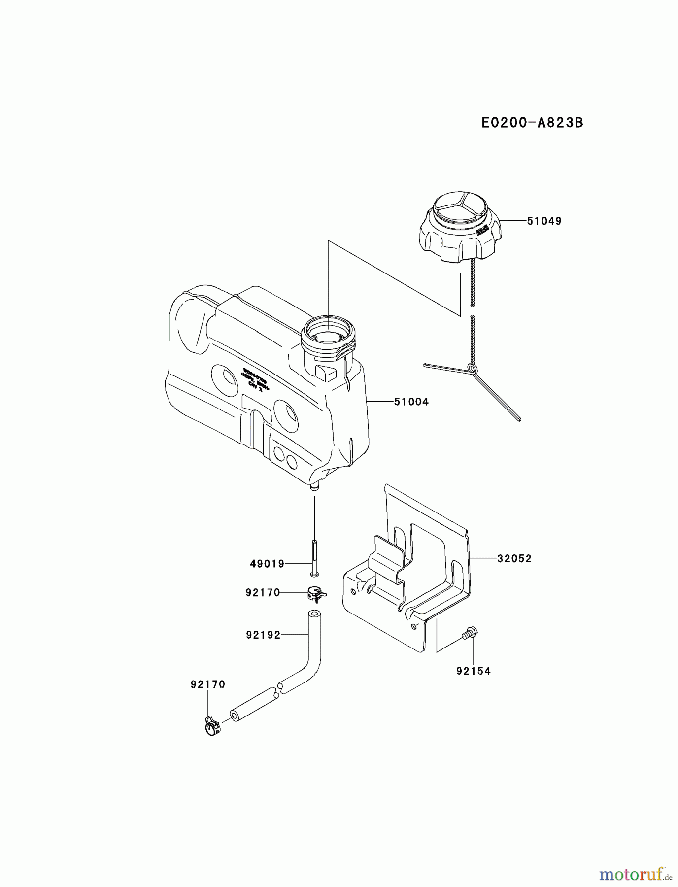  Kawasaki Motoren Motoren Vertikal FH641V - DS25 bis FS481V - BS13 FJ180V-BM11 - Kawasaki FJ180V 4-Stroke Engine FUEL-TANK/FUEL-VALVE