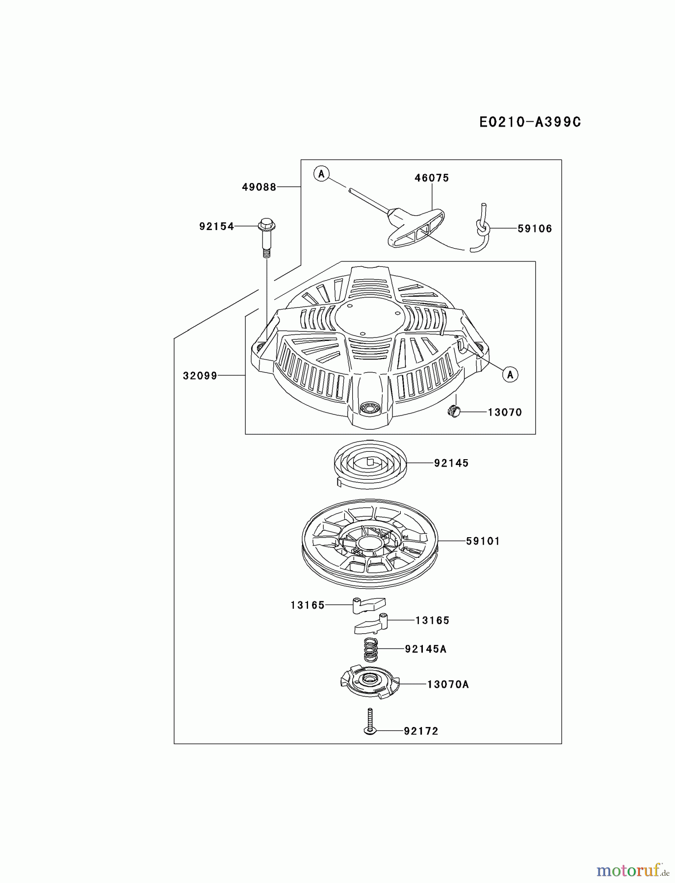  Kawasaki Motoren Motoren Vertikal FH641V - DS25 bis FS481V - BS13 FJ180V-BM09 - Kawasaki FJ180V 4-Stroke Engine STARTER