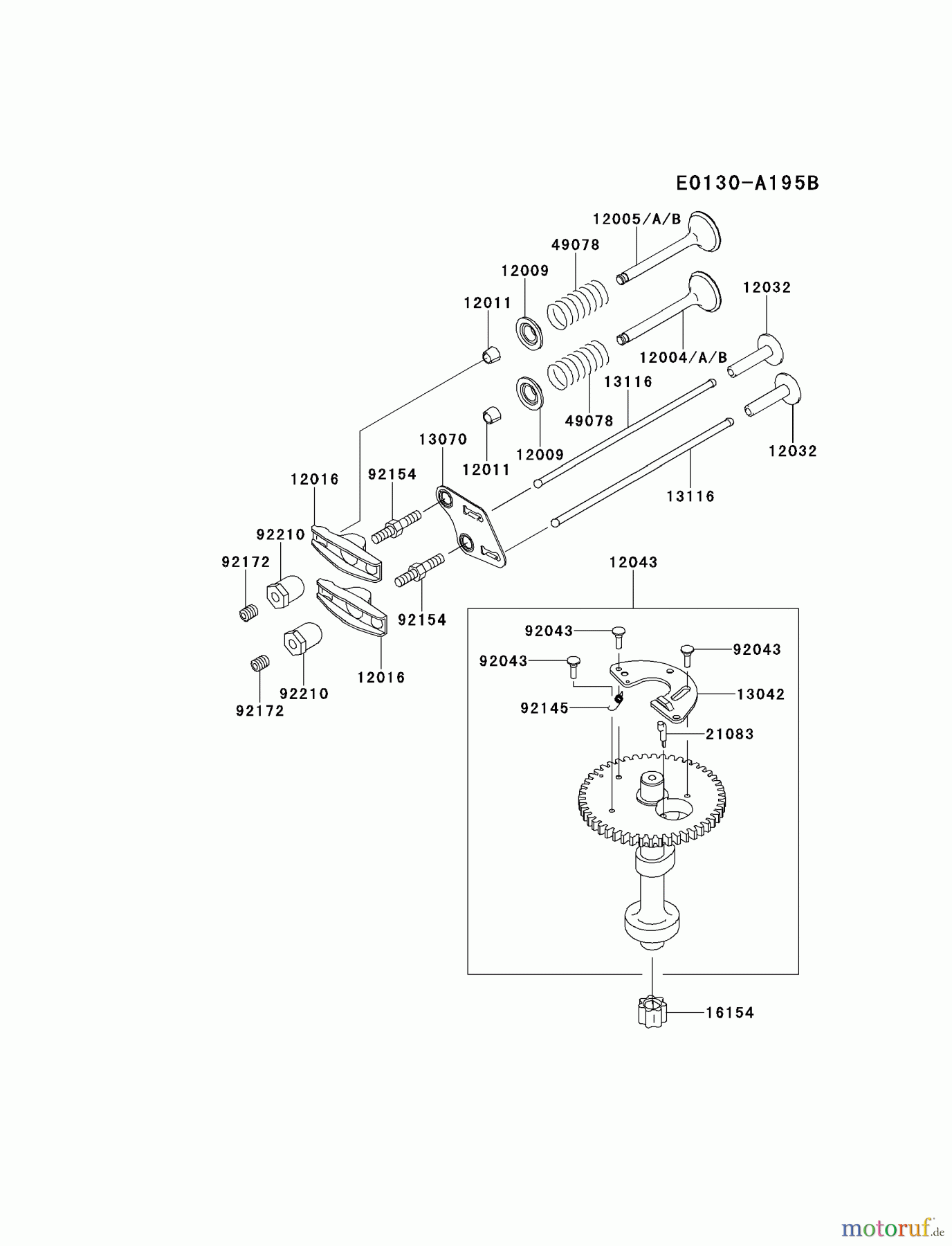  Kawasaki Motoren Motoren Vertikal FH641V - DS25 bis FS481V - BS13 FJ180V-BM11 - Kawasaki FJ180V 4-Stroke Engine VALVE/CAMSHAFT