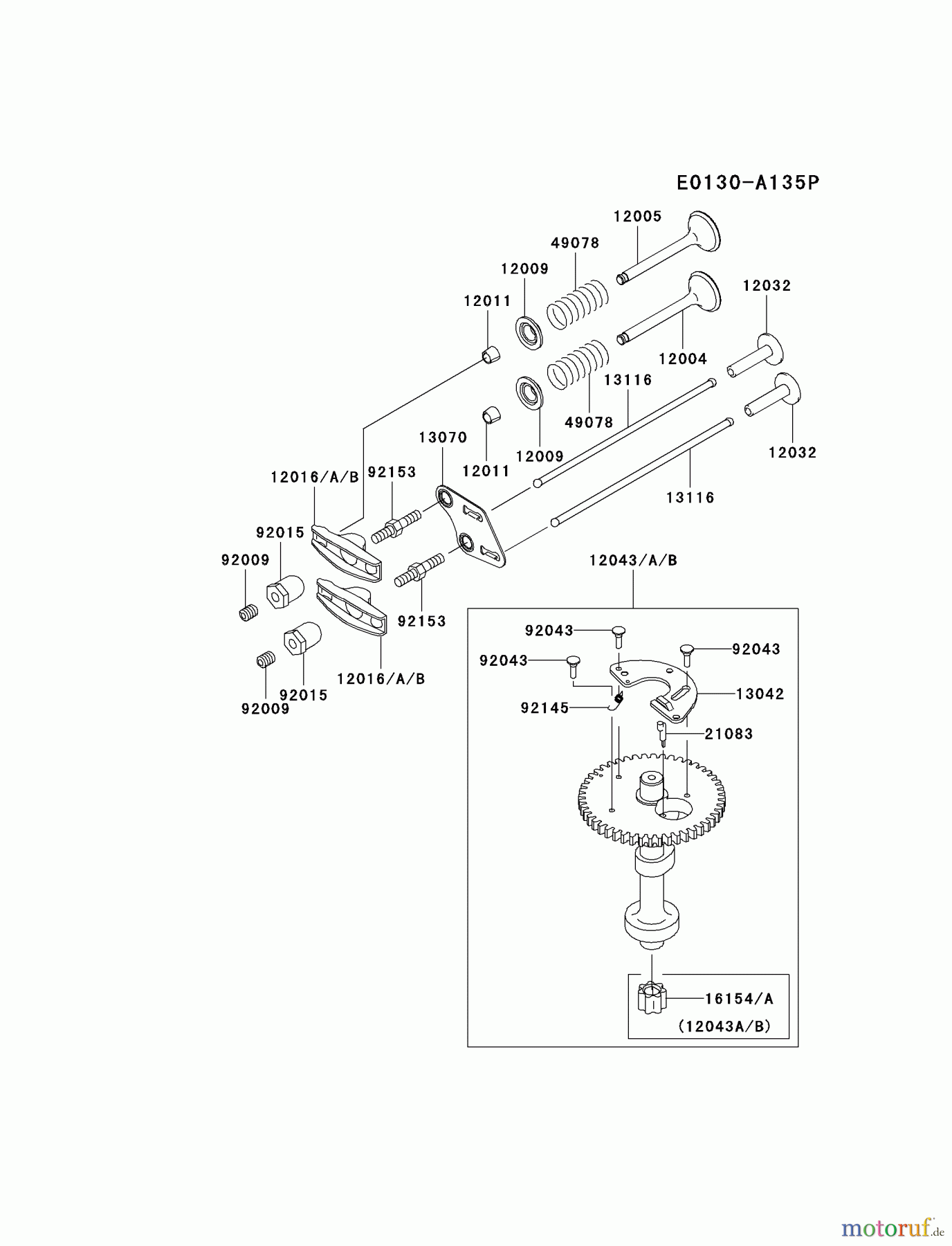  Kawasaki Motoren Motoren Vertikal FH641V - DS25 bis FS481V - BS13 FJ180V-AS20 - Kawasaki FJ180V 4-Stroke Engine VALVE/CAMSHAFT