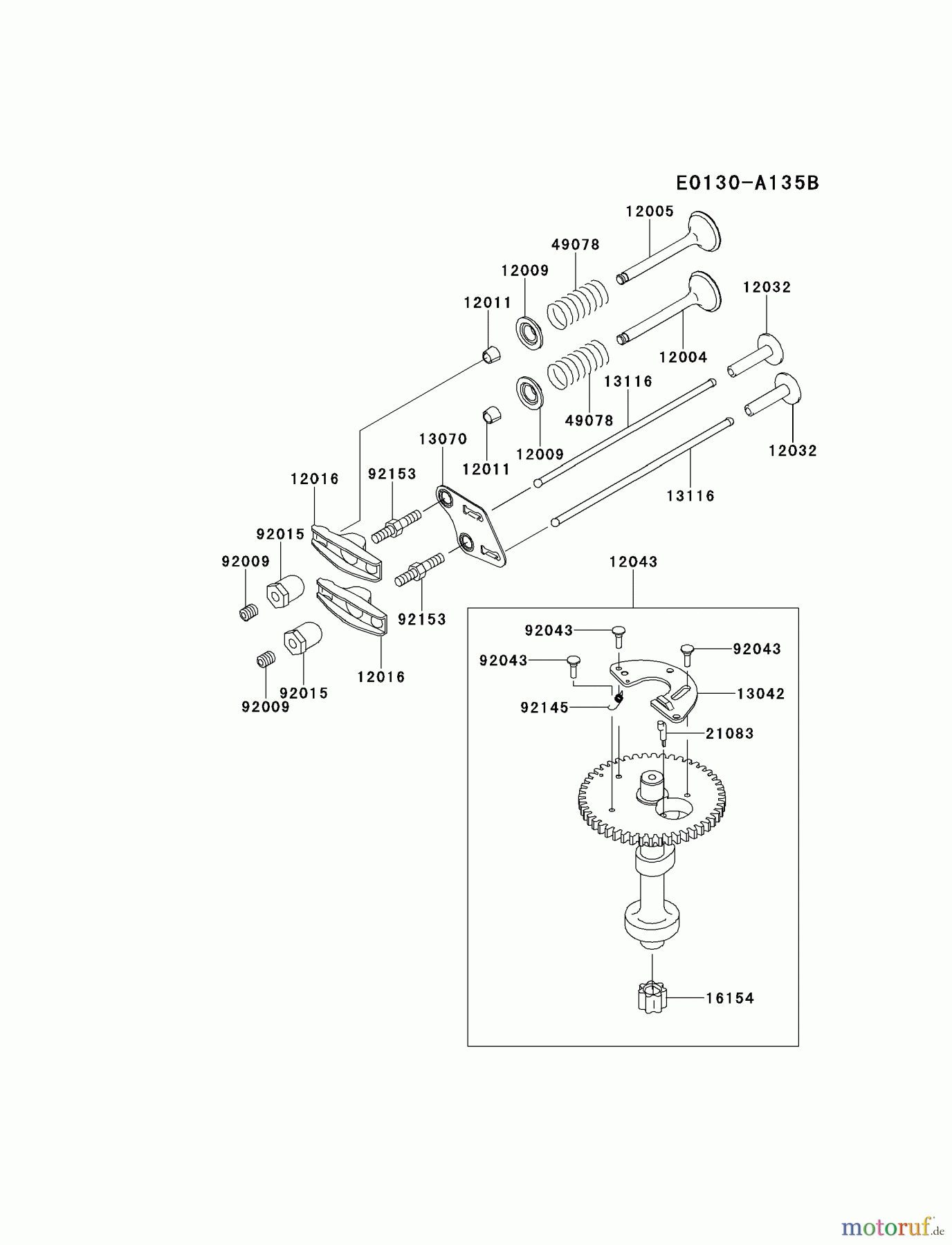  Kawasaki Motoren Motoren Vertikal FH641V - DS25 bis FS481V - BS13 FJ180V-BS34 - Kawasaki FJ180V 4-Stroke Engine VALVE/CAMSHAFT