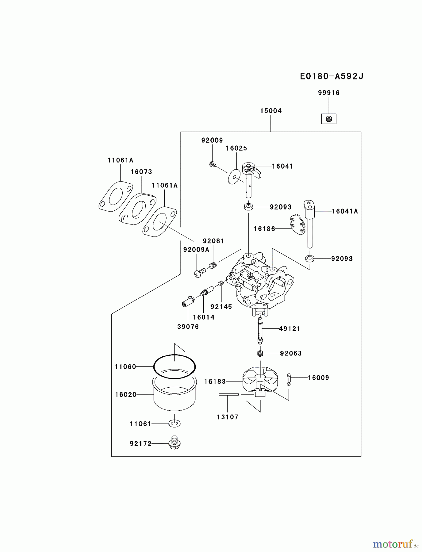  Kawasaki Motoren Motoren Vertikal FH641V - DS25 bis FS481V - BS13 FJ180V-CS30 - Kawasaki FJ180V 4-Stroke Engine CARBURETOR