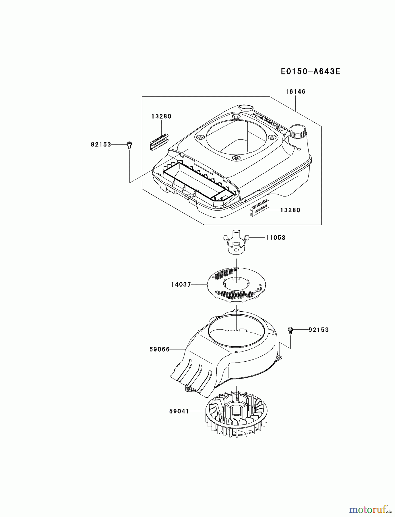  Kawasaki Motoren Motoren Vertikal FH641V - DS25 bis FS481V - BS13 FJ180V-DS08 - Kawasaki FJ180V 4-Stroke Engine COOLING-EQUIPMENT