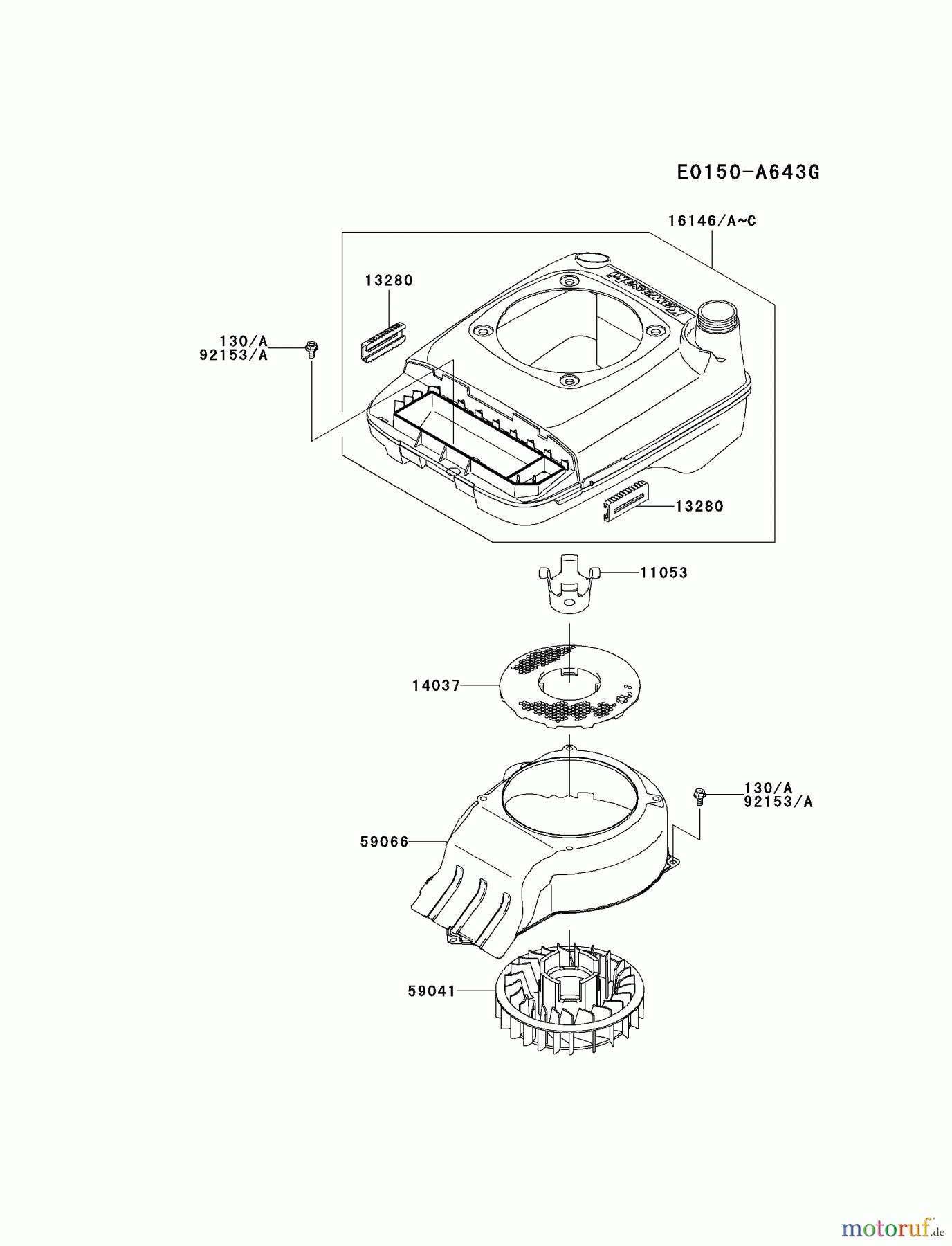  Kawasaki Motoren Motoren Vertikal FH641V - DS25 bis FS481V - BS13 FJ180V-ES13 - Kawasaki FJ180V 4-Stroke Engine COOLING-EQUIPMENT