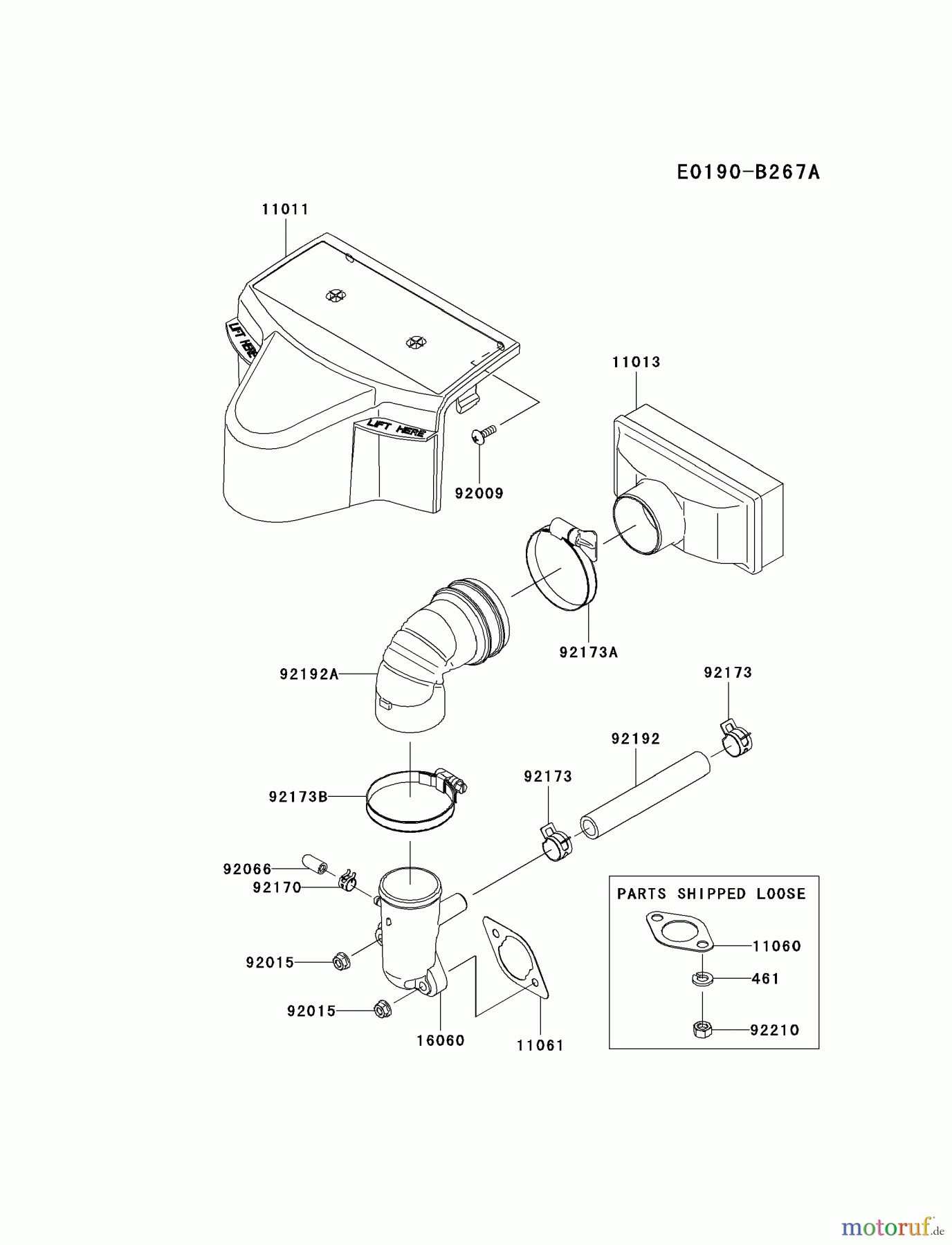  Kawasaki Motoren Motoren Vertikal FH641V - DS25 bis FS481V - BS13 FR541V-AS05 - Kawasaki FR541V 4-Stroke Engine AIR-FILTER/MUFFLER