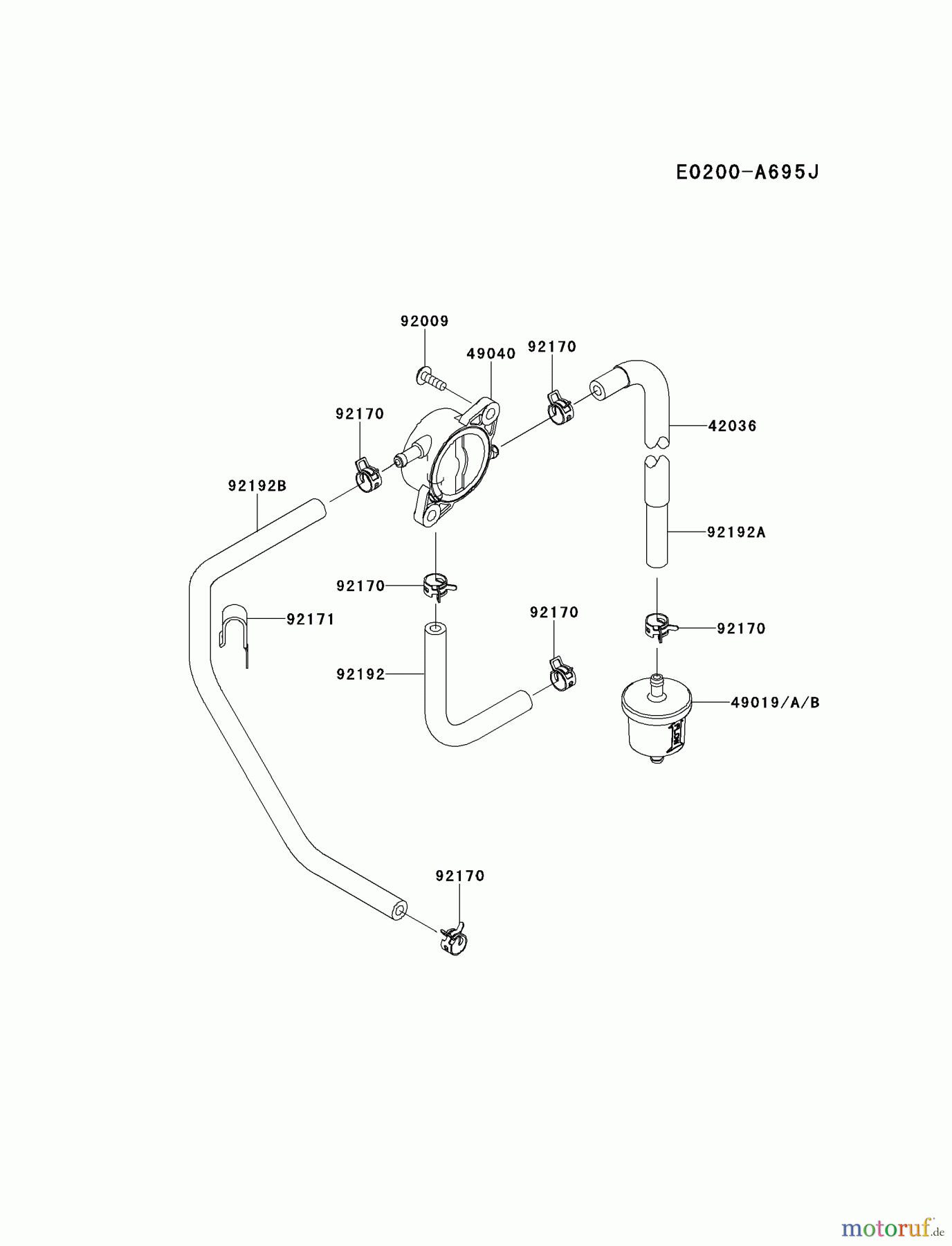  Kawasaki Motoren Motoren Vertikal FH641V - DS25 bis FS481V - BS13 FR541V-BS00 - Kawasaki FR541V 4-Stroke Engine FUEL-TANK/FUEL-VALVE