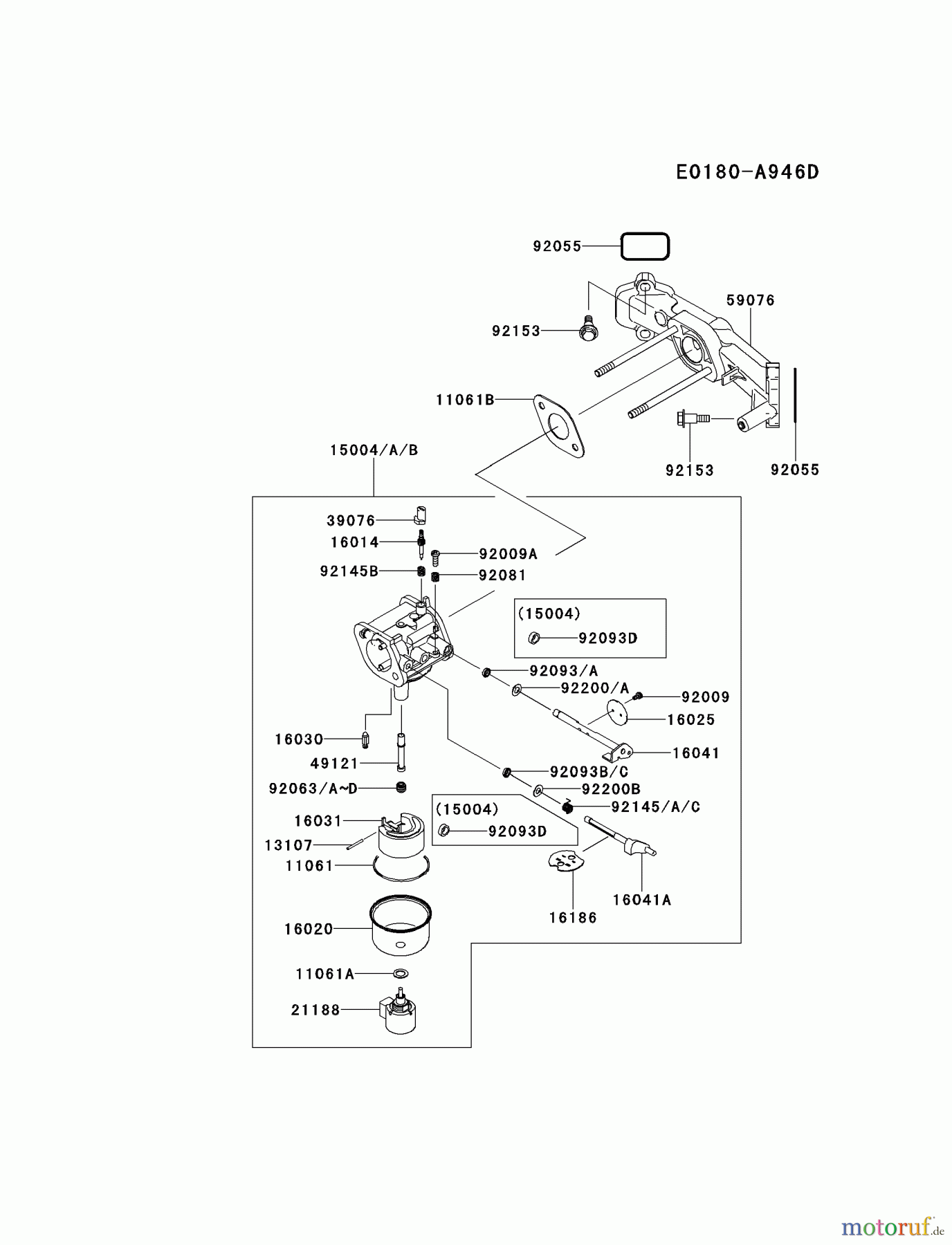  Kawasaki Motoren Motoren Vertikal FH641V - DS25 bis FS481V - BS13 FR541V-BS51 - Kawasaki FR541V 4-Stroke Engine CARBURETOR