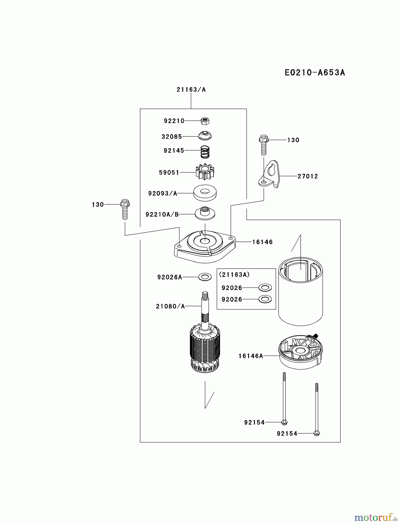  Kawasaki Motoren Motoren Vertikal FH641V - DS25 bis FS481V - BS13 FR541V-AS51 - Kawasaki FR541V 4-Stroke Engine STARTER