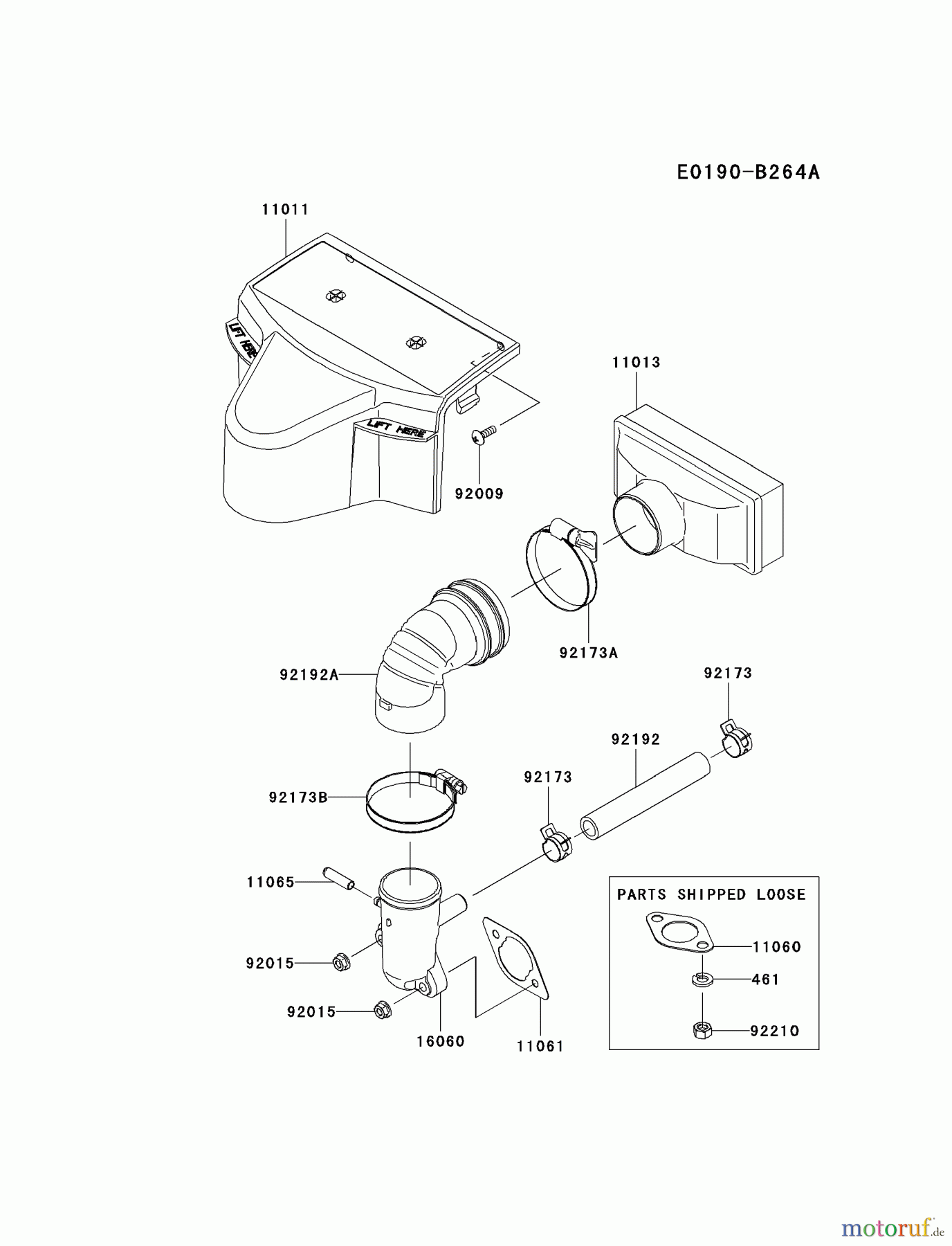  Kawasaki Motoren Motoren Vertikal FH641V - DS25 bis FS481V - BS13 FR600V-AS05 - Kawasaki FR600V 4-Stroke Engine AIR-FILTER/MUFFLER