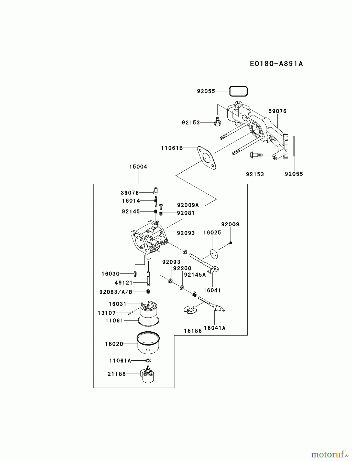  Kawasaki Motoren Motoren Vertikal FH641V - DS25 bis FS481V - BS13 FR541V-AS05 - Kawasaki FR541V 4-Stroke Engine CARBURETOR