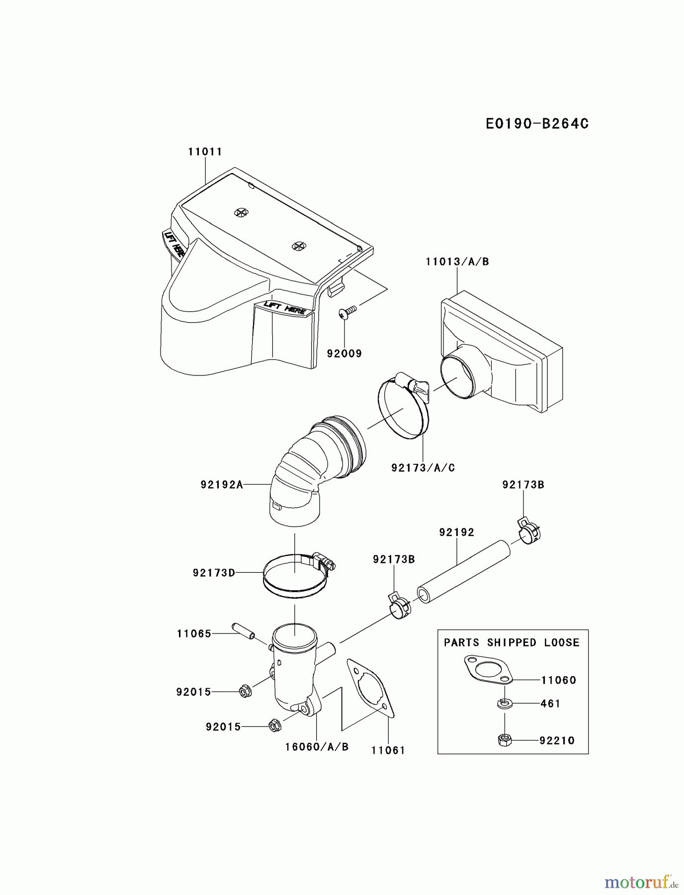  Kawasaki Motoren Motoren Vertikal FH641V - DS25 bis FS481V - BS13 FR600V-BS04 - Kawasaki FR600V 4-Stroke Engine AIR-FILTER/MUFFLER