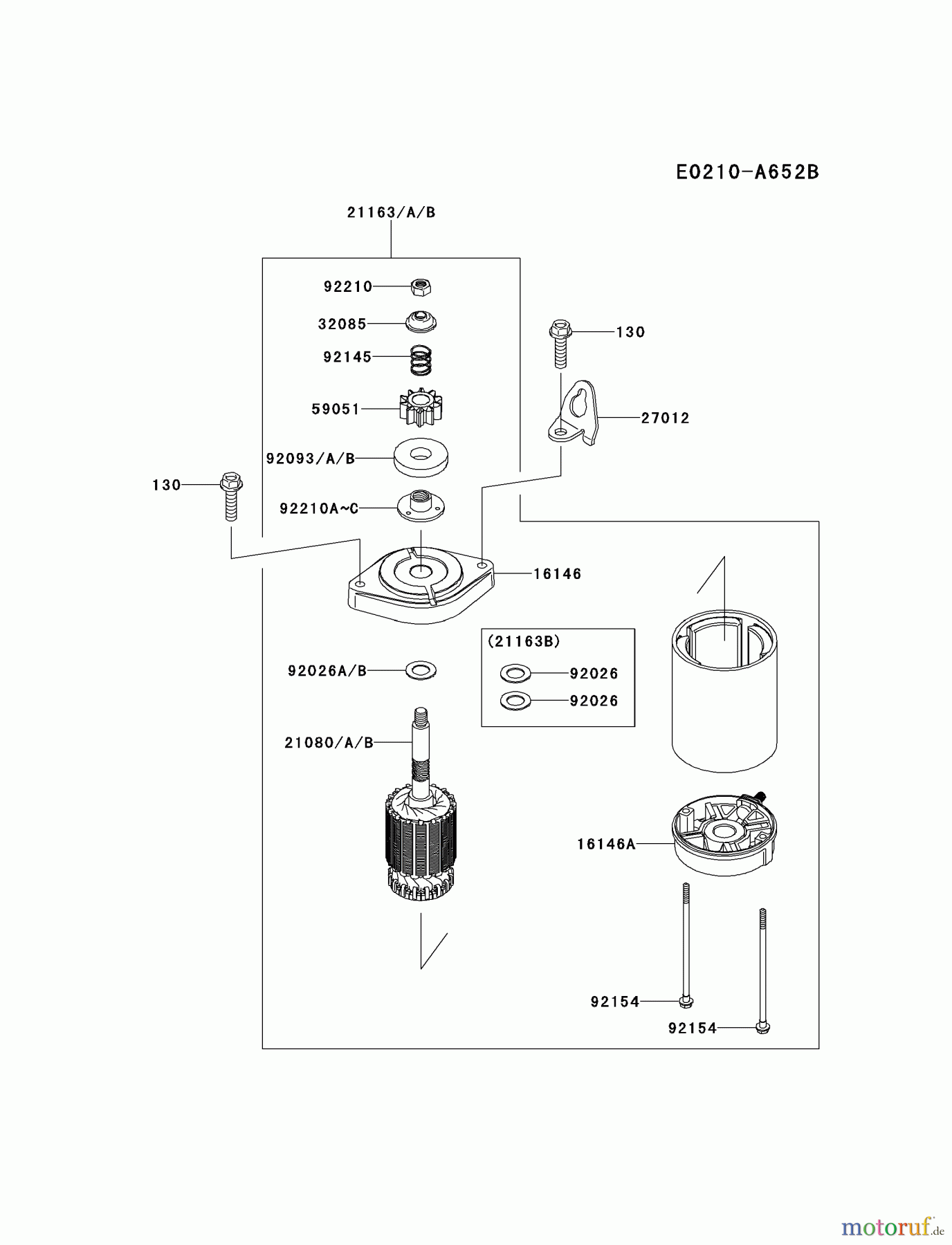  Kawasaki Motoren Motoren Vertikal FH641V - DS25 bis FS481V - BS13 FR600V-AS04 - Kawasaki FR600V 4-Stroke Engine STARTER