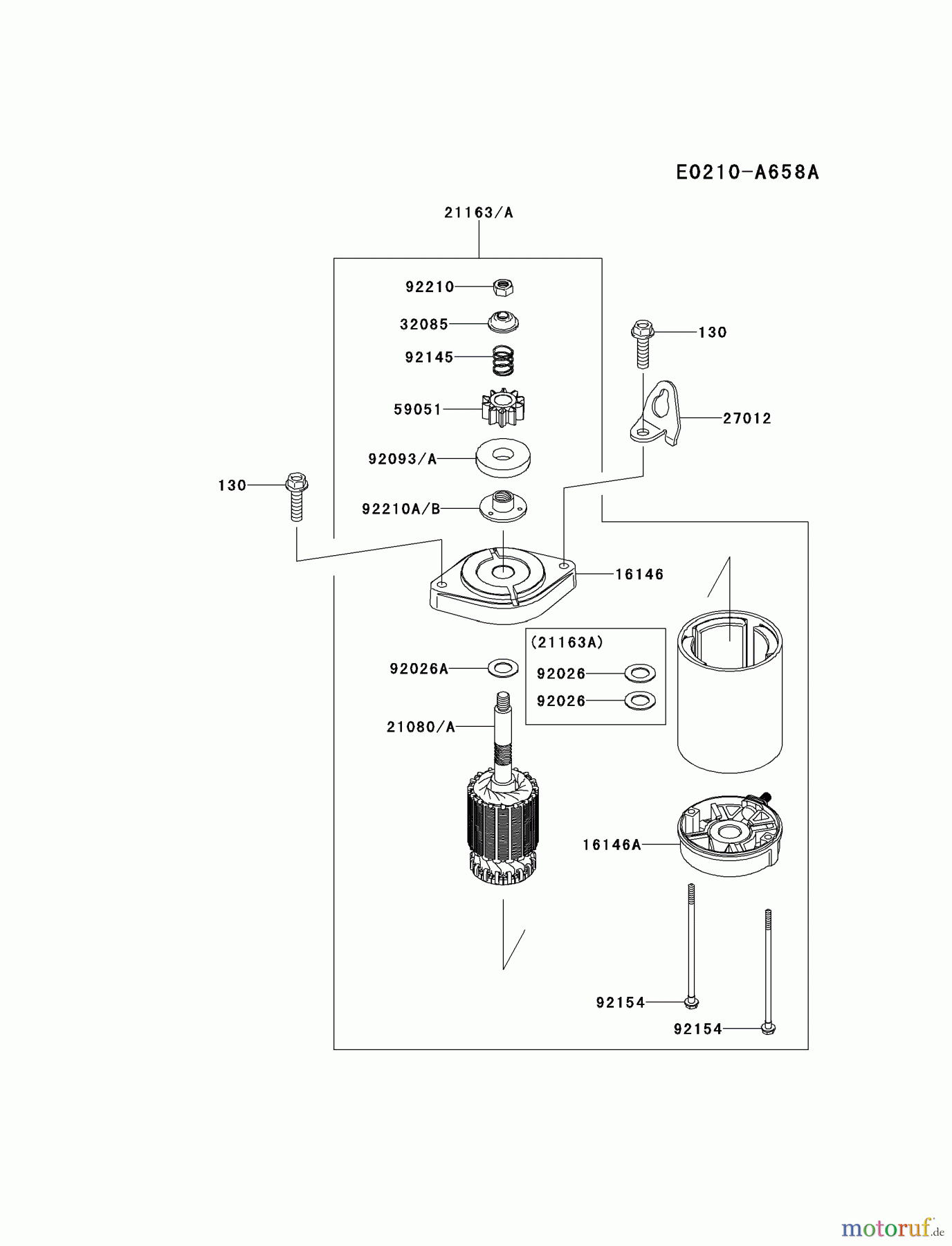  Kawasaki Motoren Motoren Vertikal FH641V - DS25 bis FS481V - BS13 FR600V-CS06 - Kawasaki FR600V 4-Stroke Engine STARTER