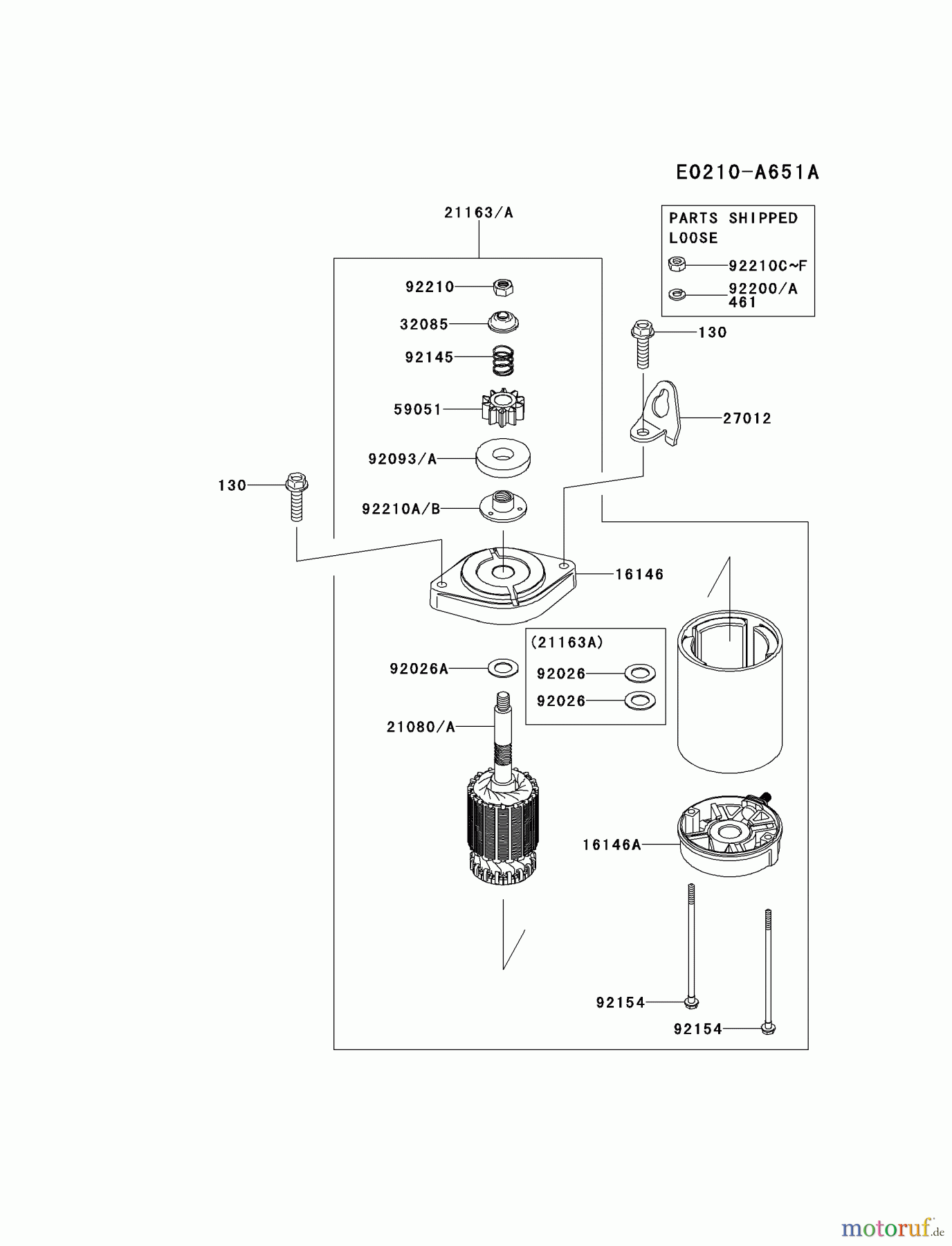  Kawasaki Motoren Motoren Vertikal FH641V - DS25 bis FS481V - BS13 FR541V-AS04 - Kawasaki FR541V 4-Stroke Engine STARTER