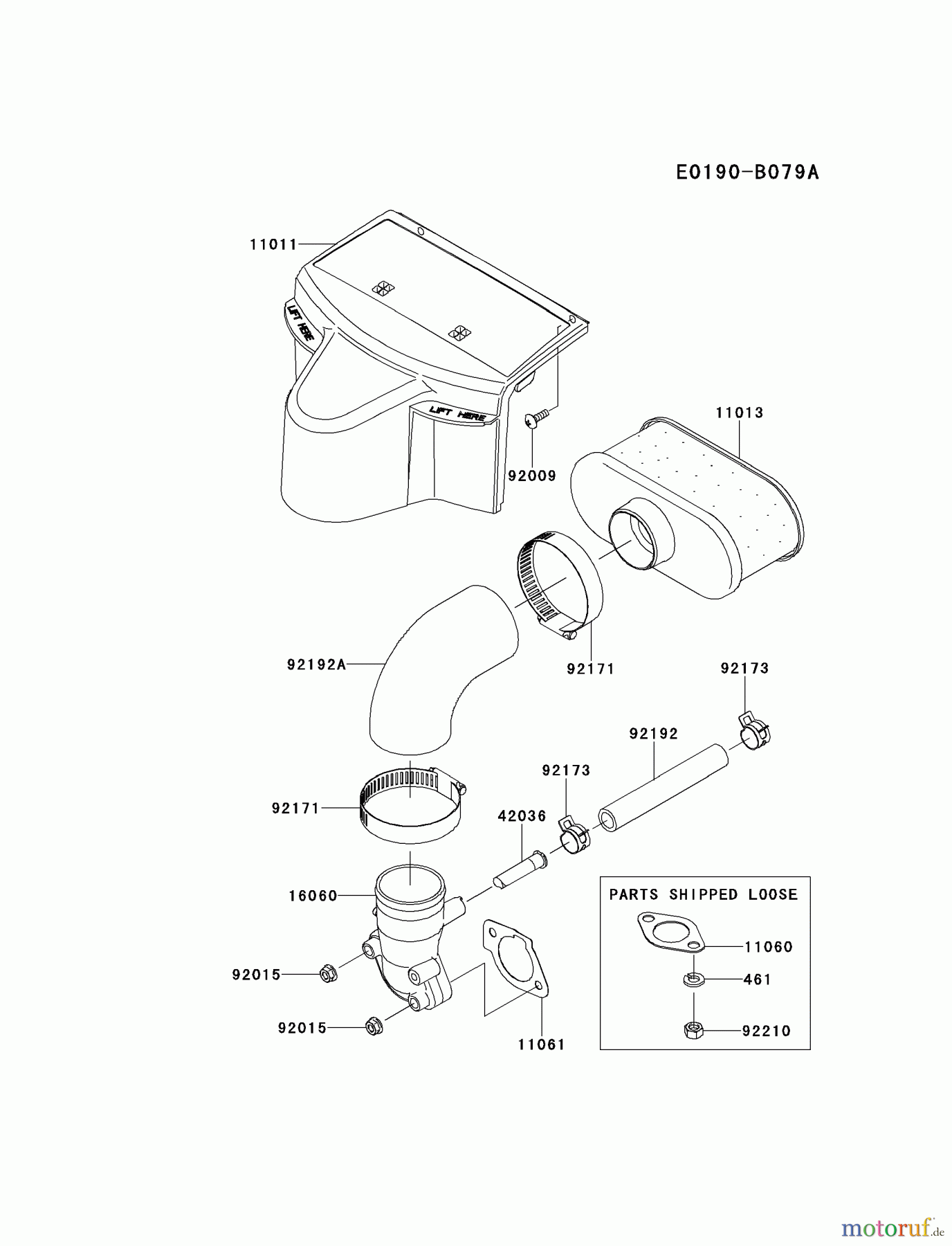  Kawasaki Motoren Motoren Vertikal FH641V - DS25 bis FS481V - BS13 FR651V-BS00 - Kawasaki FR651V 4-Stroke Engine AIR-FILTER(∼FR651-A16265)