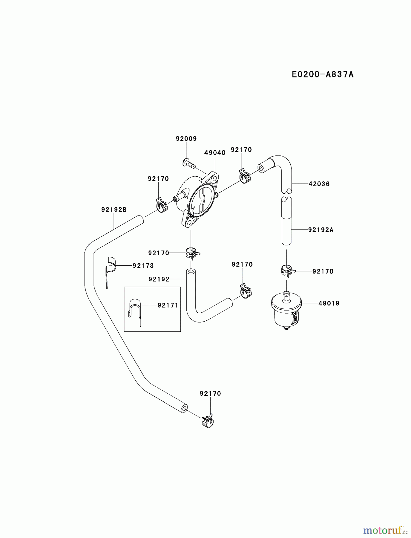  Kawasaki Motoren Motoren Vertikal FH641V - DS25 bis FS481V - BS13 FR651V-FS00 - Kawasaki FR651V 4-Stroke Engine FUEL-TANK/FUEL-VALVE