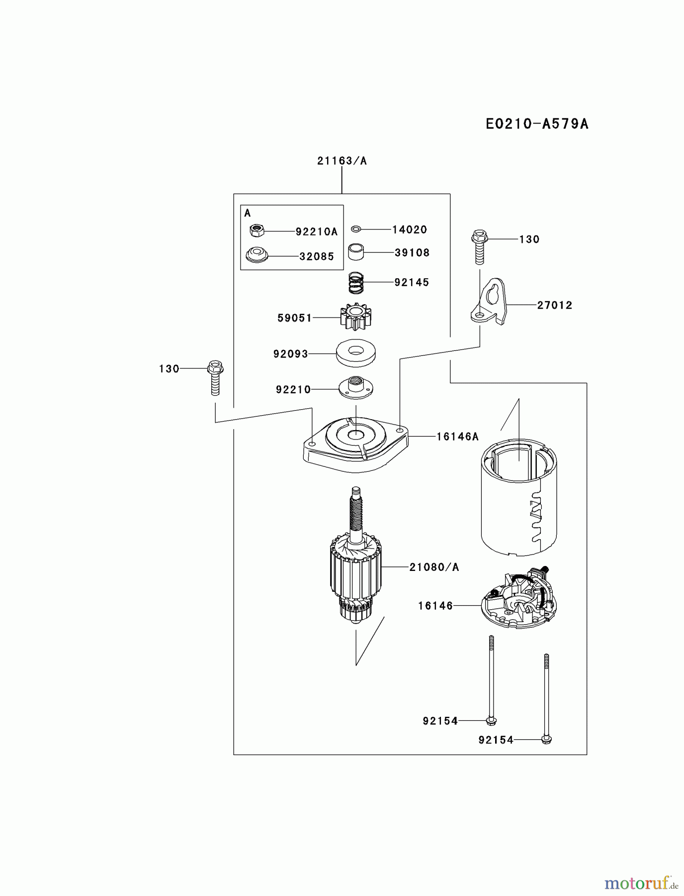  Kawasaki Motoren Motoren Vertikal FH641V - DS25 bis FS481V - BS13 FR651V-CS08 - Kawasaki FR651V 4-Stroke Engine STARTER(∼FR651VB52444)