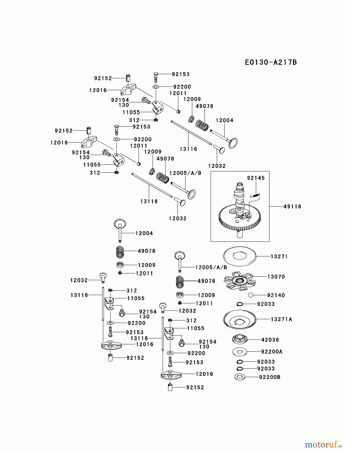  Kawasaki Motoren Motoren Vertikal FH641V - DS25 bis FS481V - BS13 FR691V-AS24 - Kawasaki FR691V 4-Stroke Engine VALVE/CAMSHAFT