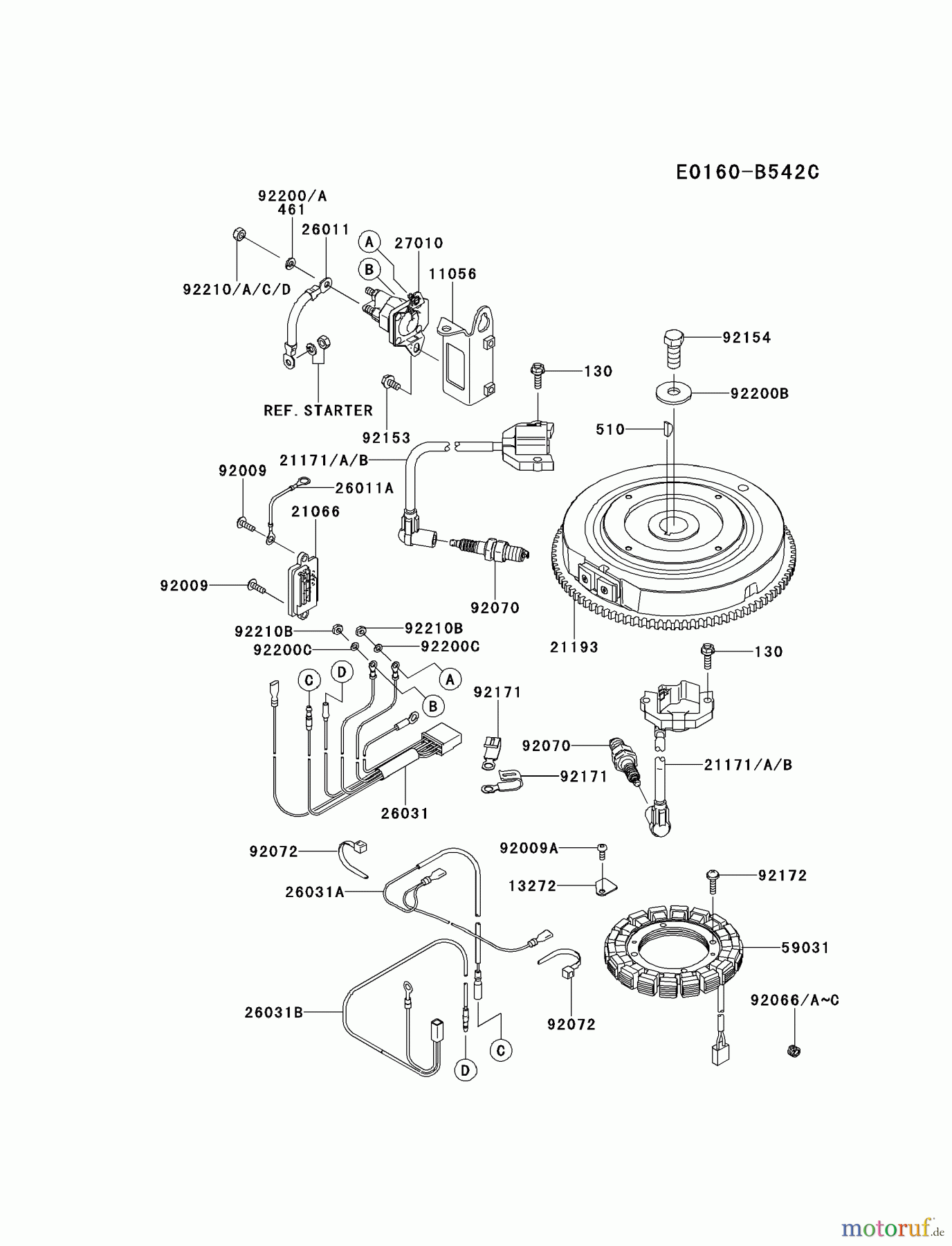  Kawasaki Motoren Motoren Vertikal FH641V - DS25 bis FS481V - BS13 FR651V-BS13 - Kawasaki FR651V 4-Stroke Engine ELECTRIC-EQUIPMENT