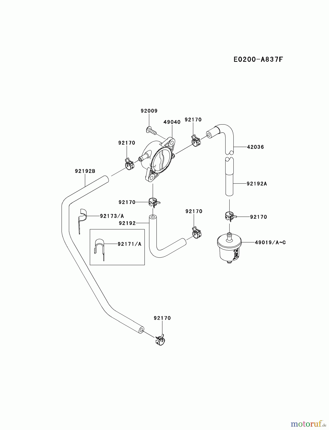  Kawasaki Motoren Motoren Vertikal FH641V - DS25 bis FS481V - BS13 FR691V-AS14 - Kawasaki FR691V 4-Stroke Engine FUEL-TANK/FUEL-VALVE