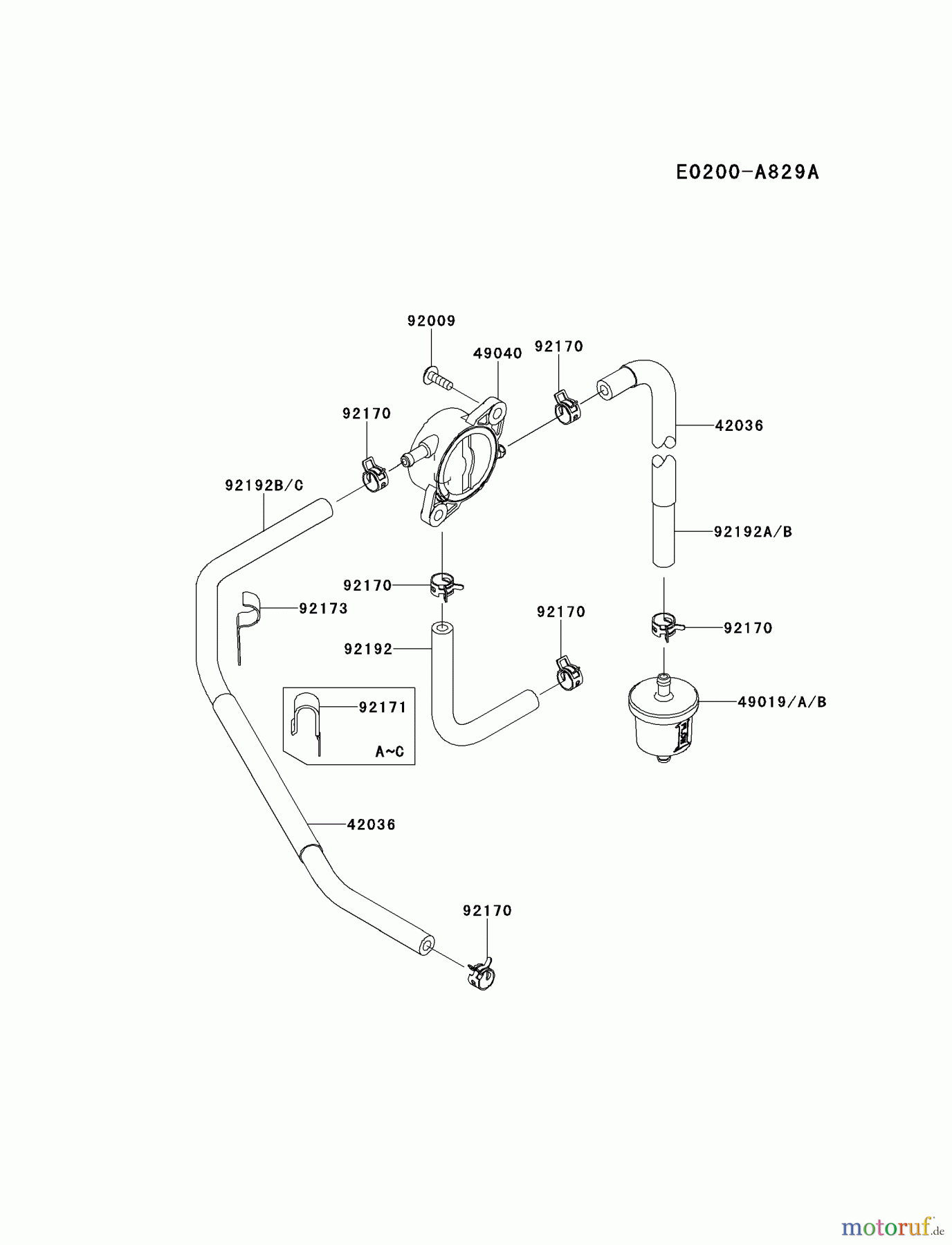  Kawasaki Motoren Motoren Vertikal FH641V - DS25 bis FS481V - BS13 FR691V-CS06 - Kawasaki FR691V 4-Stroke Engine FUEL-TANK/FUEL-VALVE