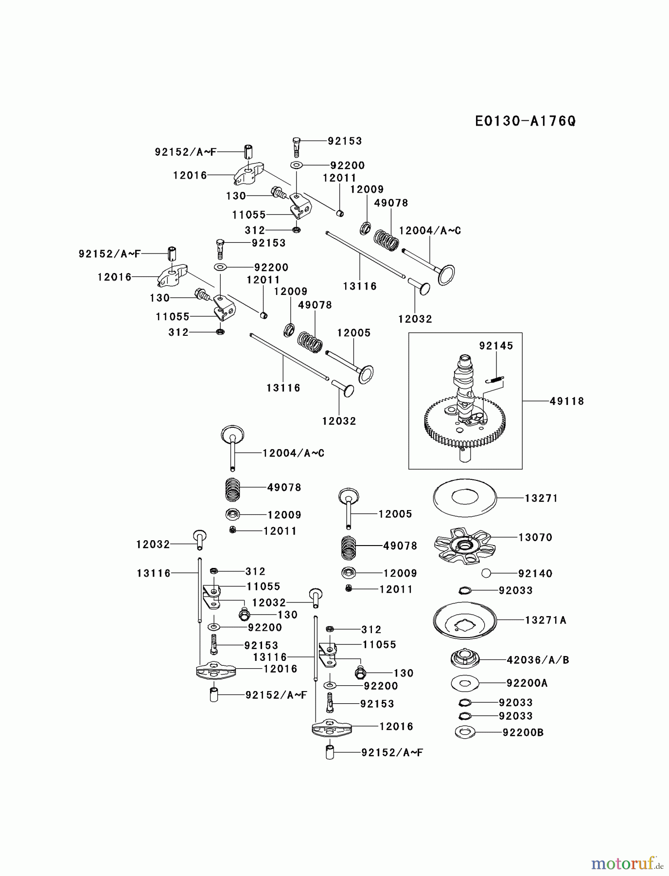  Kawasaki Motoren Motoren Vertikal FH641V - DS25 bis FS481V - BS13 FR691V-CS06 - Kawasaki FR691V 4-Stroke Engine VALVE/CAMSHAFT