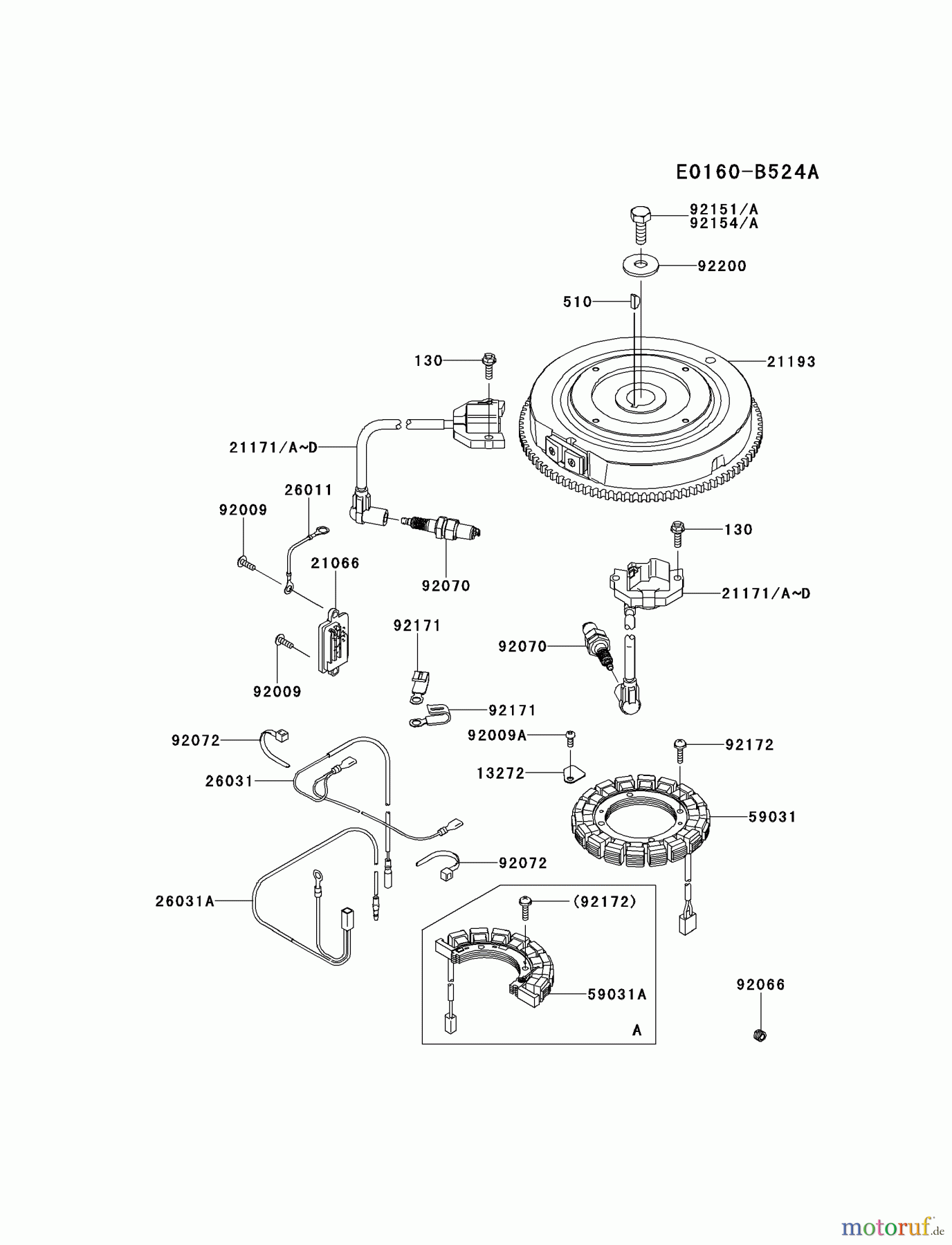  Kawasaki Motoren Motoren Vertikal FH641V - DS25 bis FS481V - BS13 FR651V-DS00 - Kawasaki FR651V 4-Stroke Engine ELECTRIC-EQUIPMENT