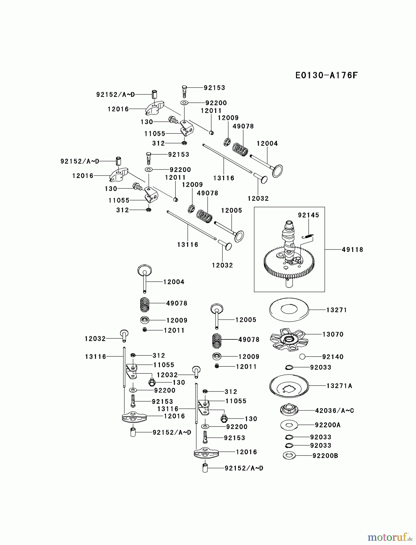  Kawasaki Motoren Motoren Vertikal FH641V - DS25 bis FS481V - BS13 FR691V-AS00 - Kawasaki FR691V 4-Stroke Engine VALVE/CAMSHAFT