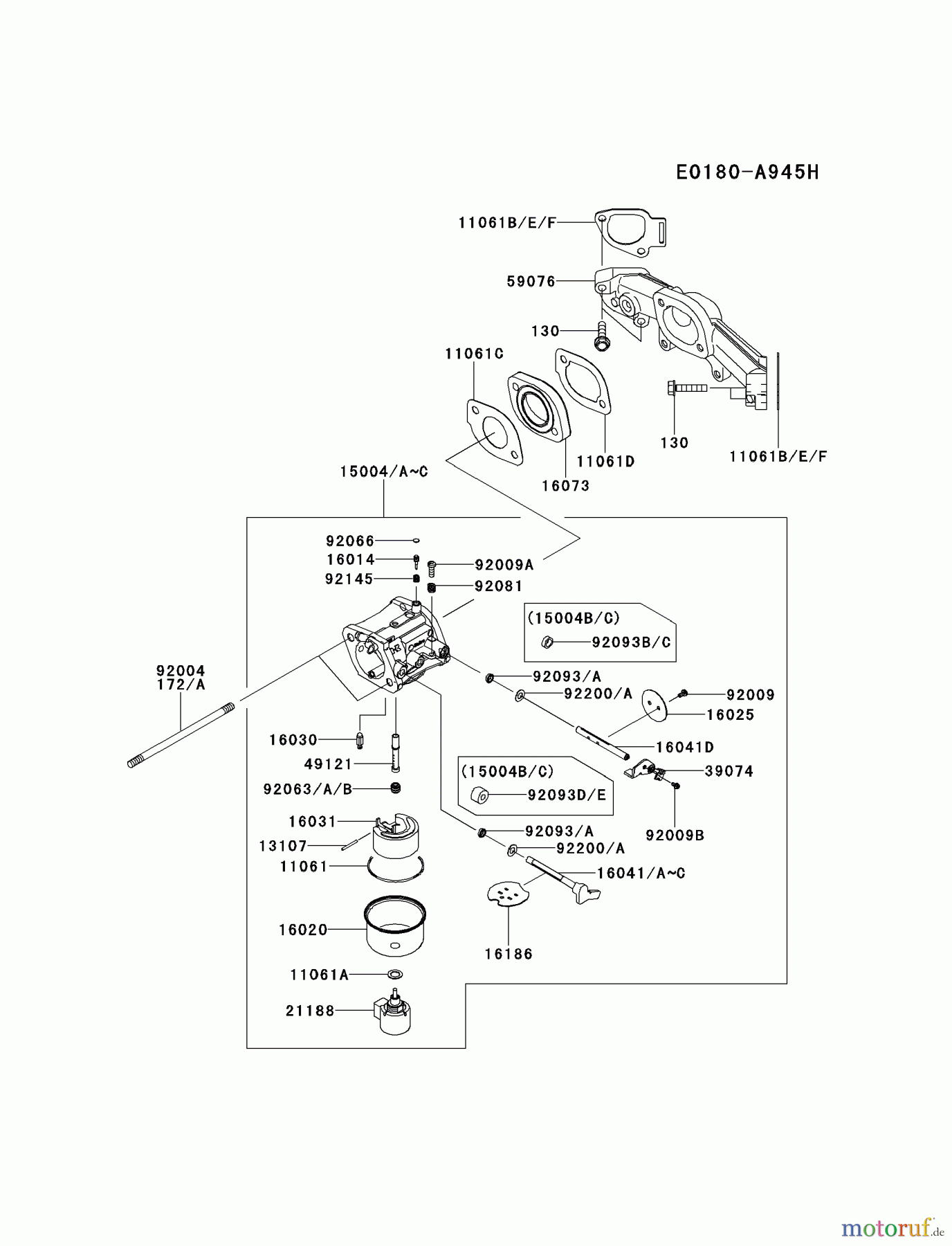  Kawasaki Motoren Motoren Vertikal FH641V - DS25 bis FS481V - BS13 FR691V-CS05 - Kawasaki FR691V 4-Stroke Engine CARBURETOR #2