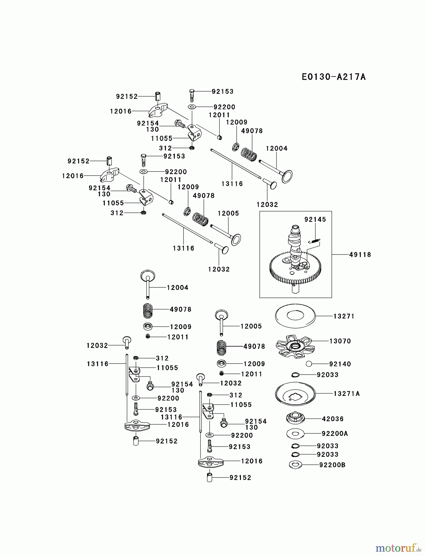  Kawasaki Motoren Motoren Vertikal FH641V - DS25 bis FS481V - BS13 FR651V-AS29 - Kawasaki FR651V 4-Stroke Engine VALVE/CAMSHAFT