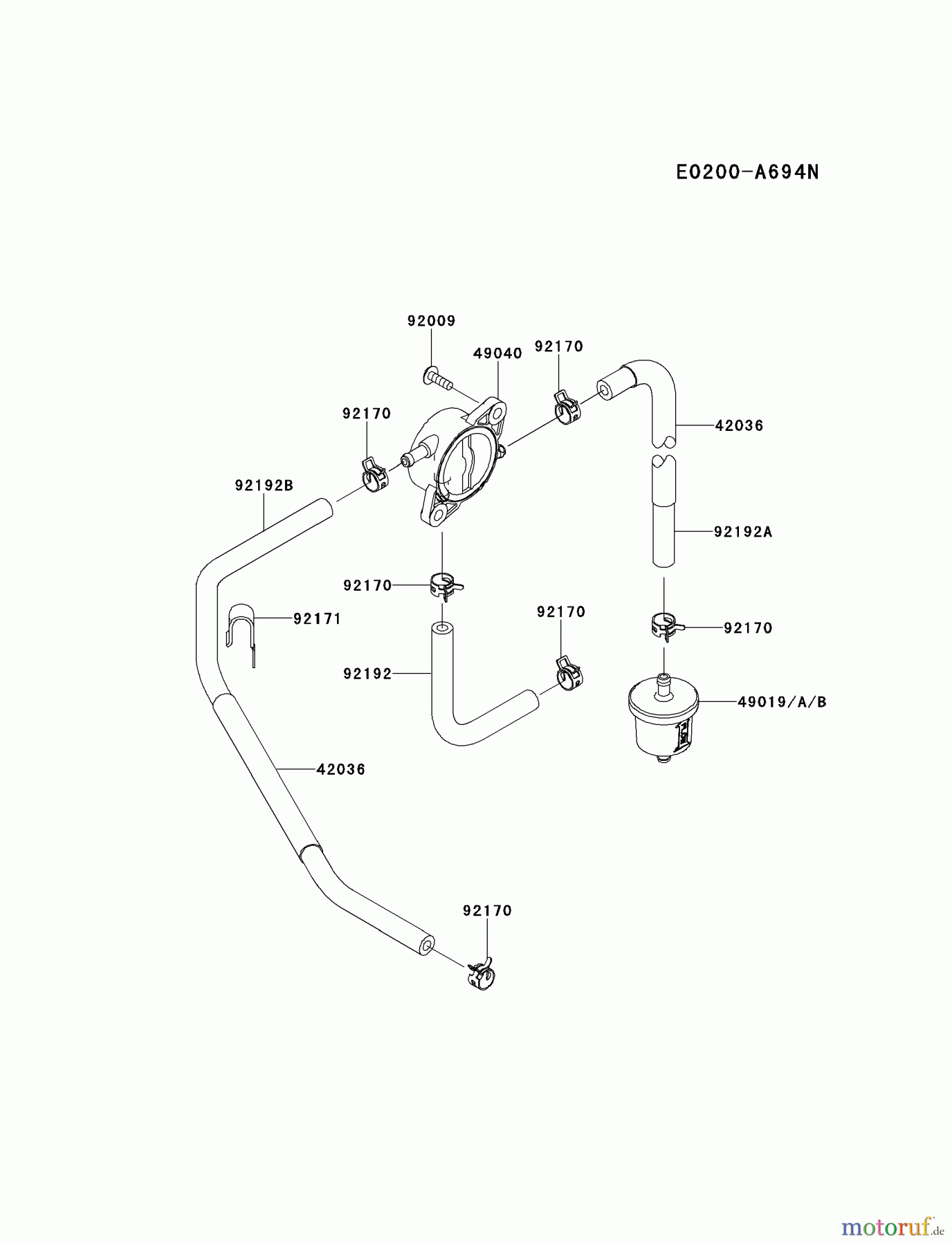  Kawasaki Motoren Motoren Vertikal FH641V - DS25 bis FS481V - BS13 FR691V-CS10 - Kawasaki FR691V 4-Stroke Engine FUEL-TANK/FUEL-VALVE