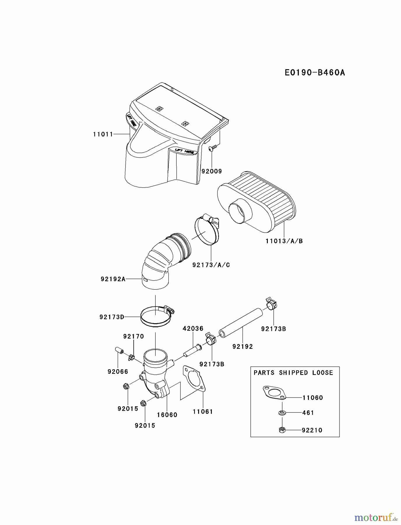  Kawasaki Motoren Motoren Vertikal FH641V - DS25 bis FS481V - BS13 FR651V-BS17 - Kawasaki FR651V 4-Stroke Engine AIR-FILTER/MUFFLER