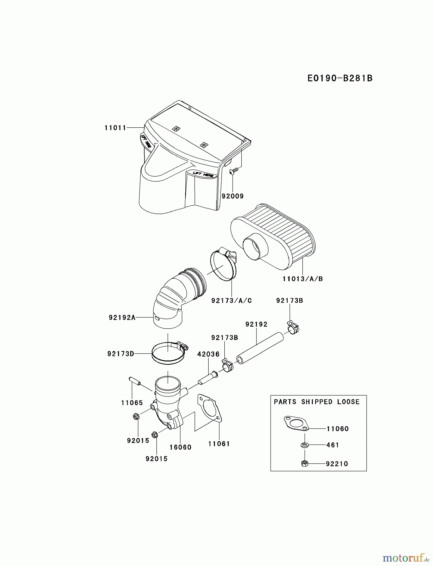  Kawasaki Motoren Motoren Vertikal FH641V - DS25 bis FS481V - BS13 FR691V-CS13 - Kawasaki FR691V 4-Stroke Engine AIR-FILTER/MUFFLER