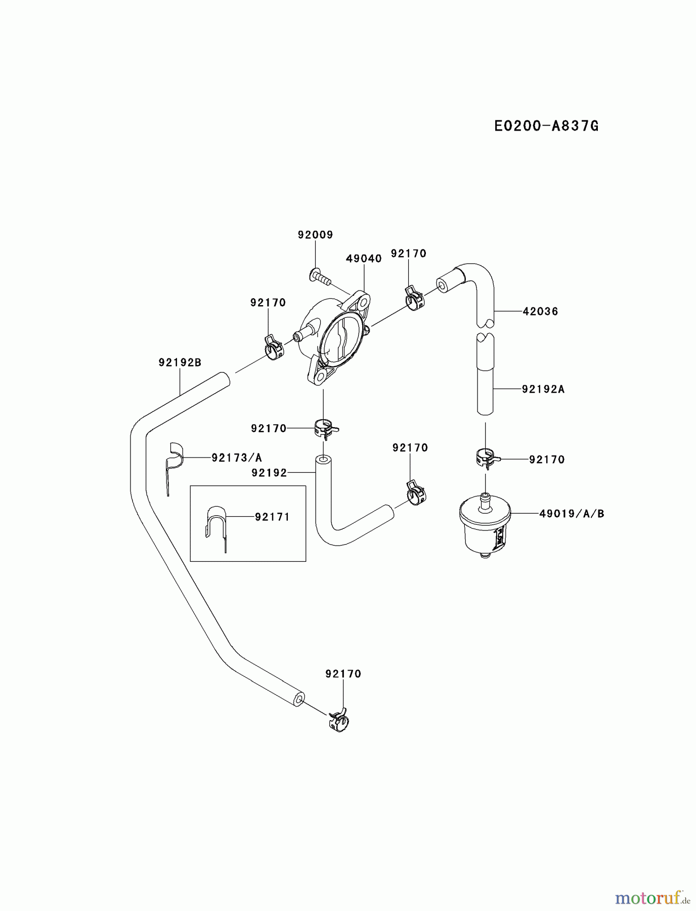  Kawasaki Motoren Motoren Vertikal FH641V - DS25 bis FS481V - BS13 FR691V-AS24 - Kawasaki FR691V 4-Stroke Engine FUEL-TANK/FUEL-VALVE