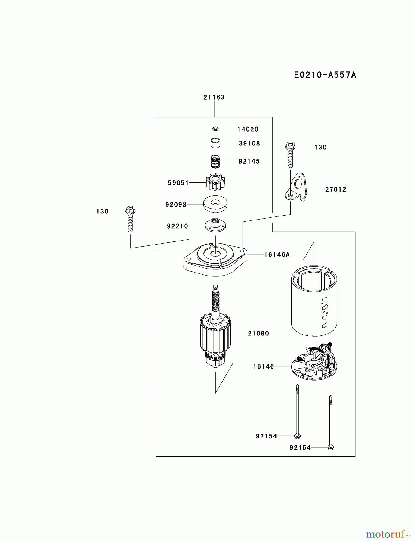  Kawasaki Motoren Motoren Vertikal FH641V - DS25 bis FS481V - BS13 FR730V-AS16 - Kawasaki FR730V 4-Stroke Engine STARTER(∼FR730VA32681)