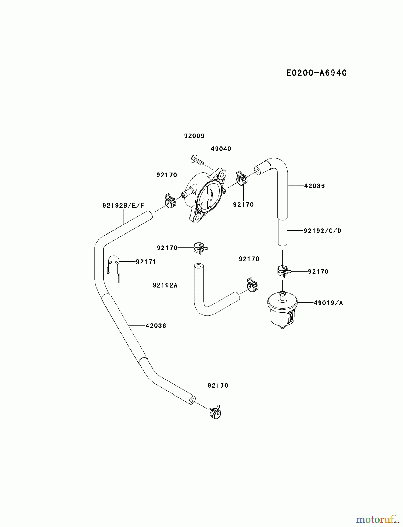  Kawasaki Motoren Motoren Vertikal FH641V - DS25 bis FS481V - BS13 FR730V-CS07 - Kawasaki FR730V 4-Stroke Engine FUEL-TANK/FUEL-VALVE