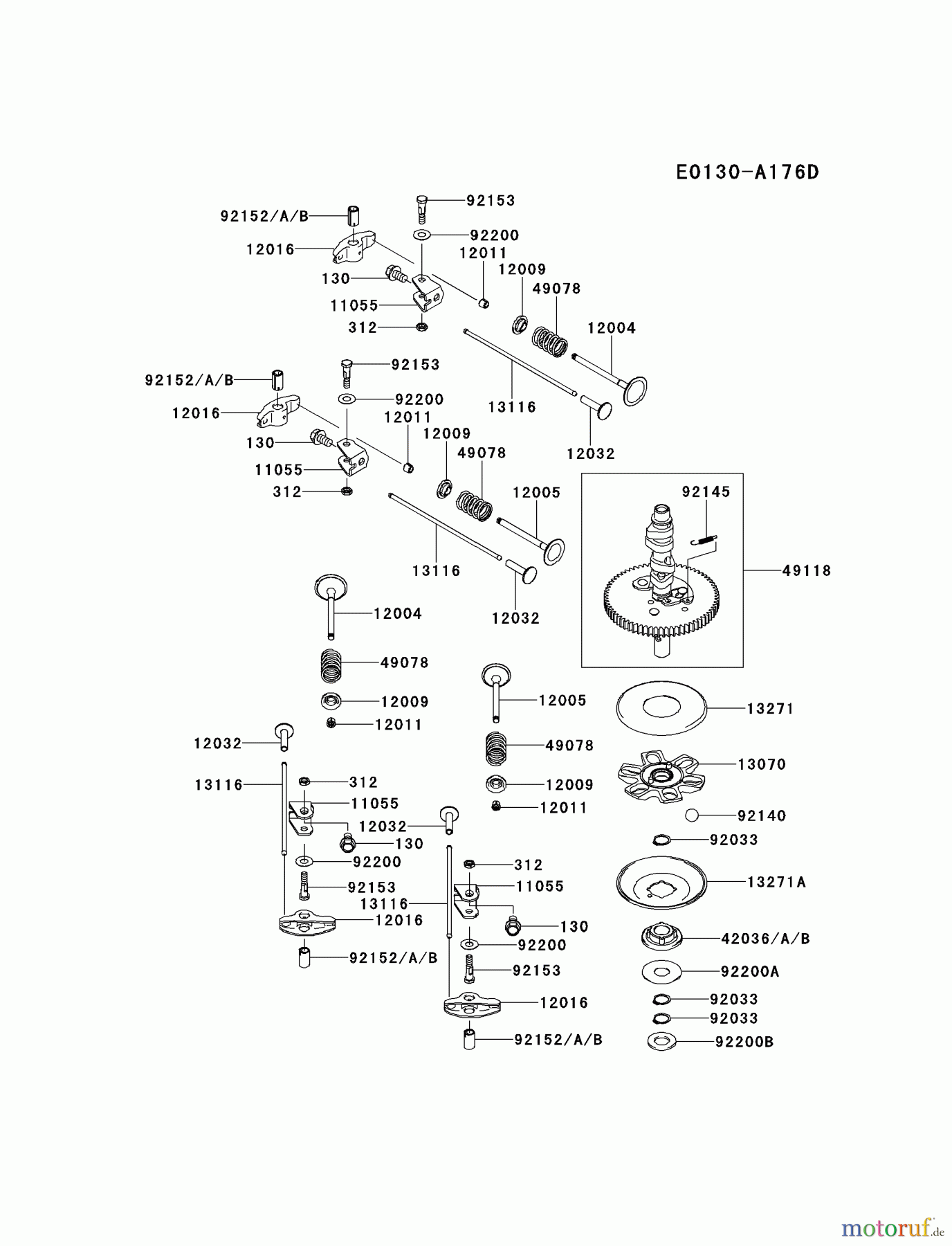  Kawasaki Motoren Motoren Vertikal FH641V - DS25 bis FS481V - BS13 FR730V-AS07 - Kawasaki FR730V 4-Stroke Engine VALVE/CAMSHAFT