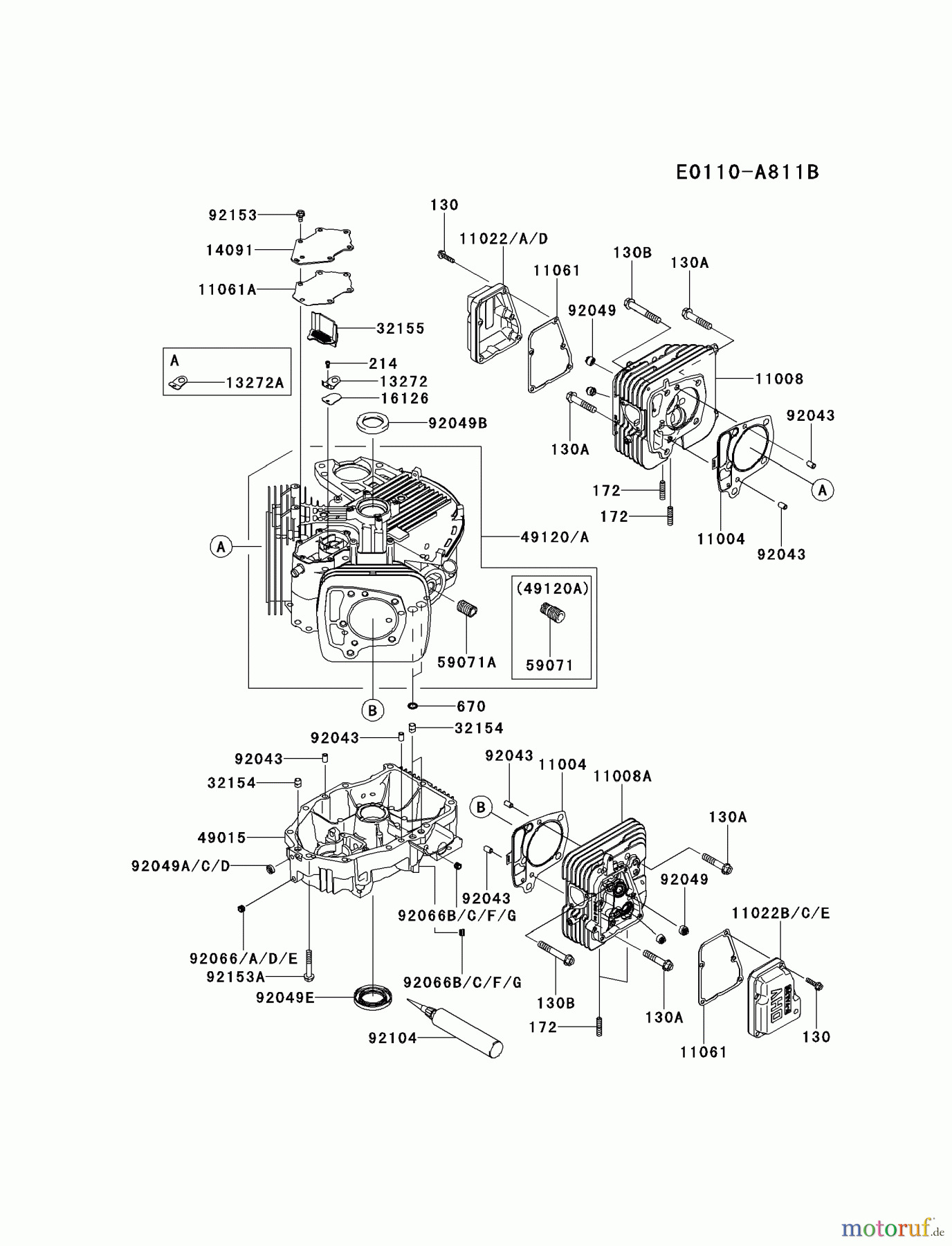  Kawasaki Motoren Motoren Vertikal FH641V - DS25 bis FS481V - BS13 FR730V-CS10 - Kawasaki FR730V 4-Stroke Engine CYLINDER/CRANKCASE #2