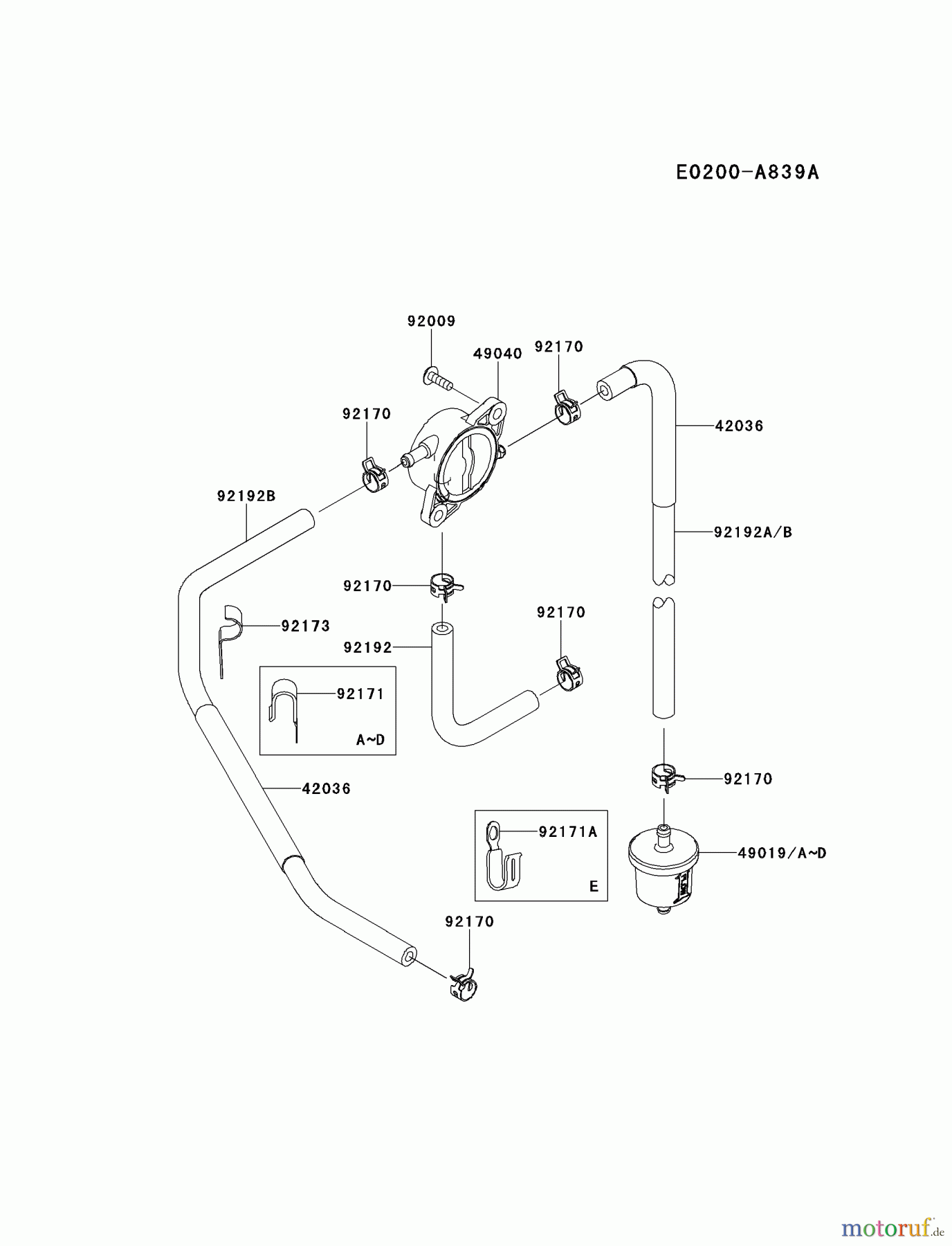  Kawasaki Motoren Motoren Vertikal FH641V - DS25 bis FS481V - BS13 FR730V-AS04 - Kawasaki FR730V 4-Stroke Engine FUEL-TANK/FUEL-VALVE