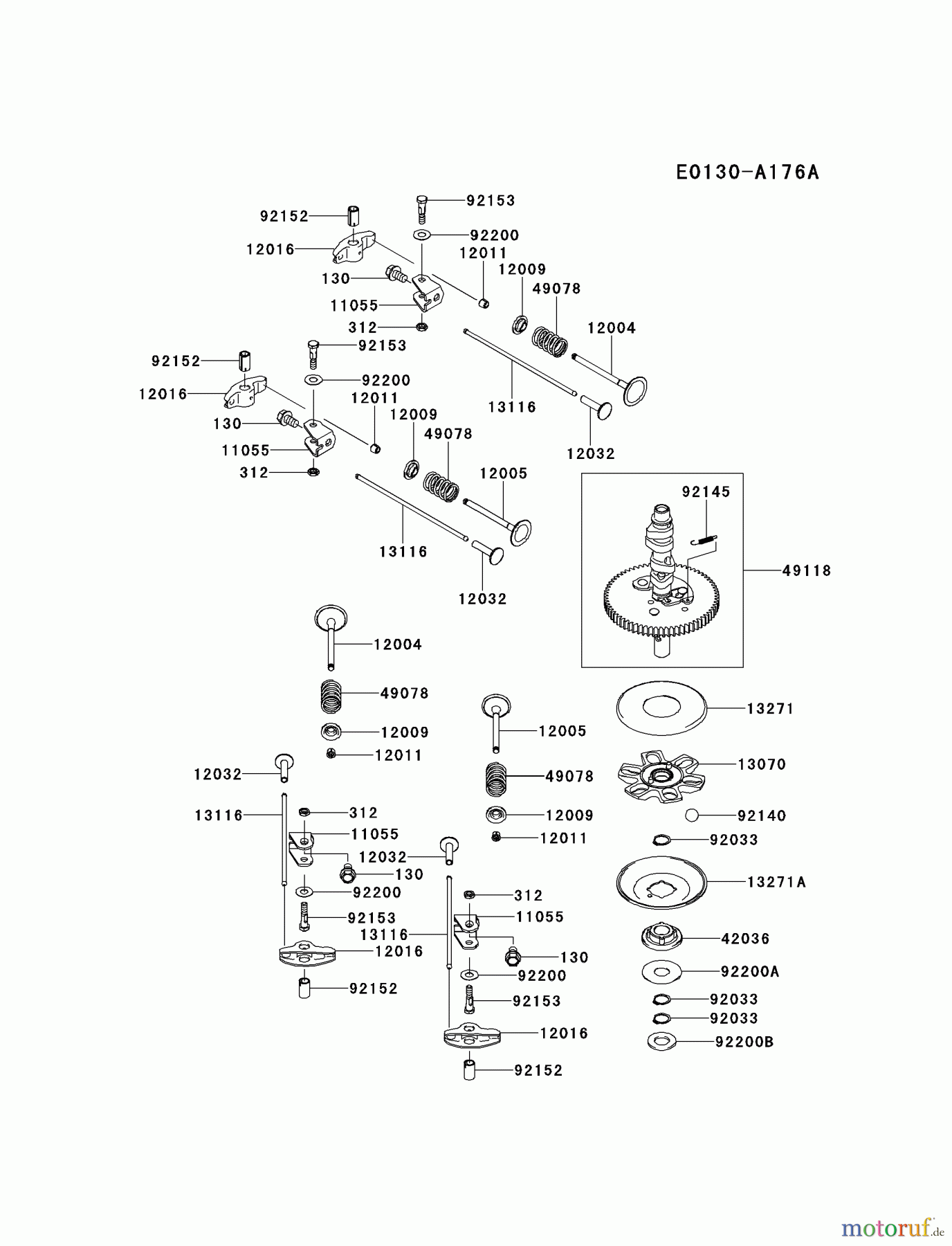  Kawasaki Motoren Motoren Vertikal FH641V - DS25 bis FS481V - BS13 FR691V-AS10 - Kawasaki FR691V 4-Stroke Engine VALVE/CAMSHAFT