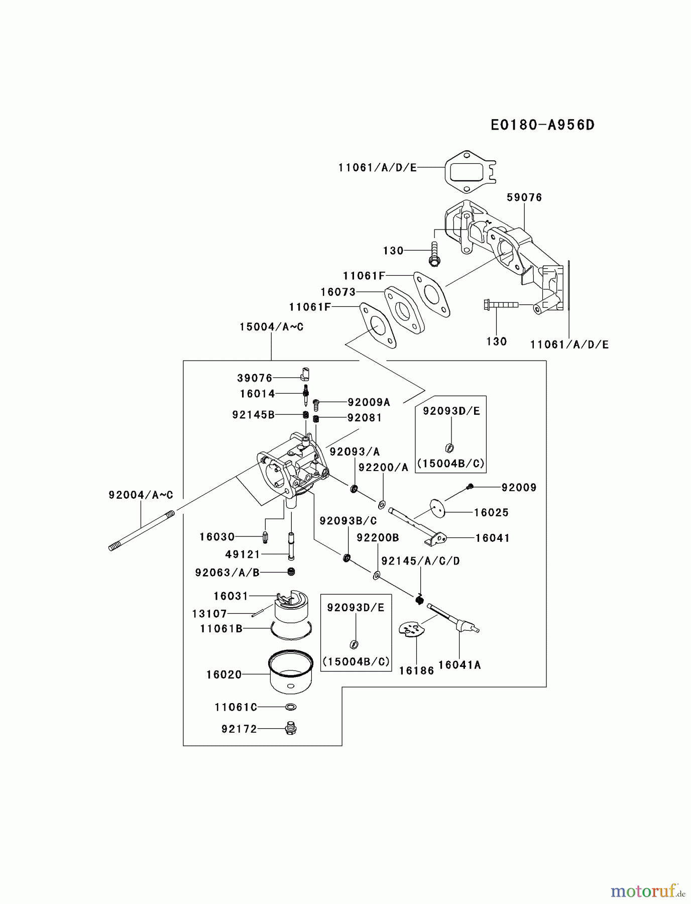  Kawasaki Motoren Motoren Vertikal FH641V - DS25 bis FS481V - BS13 FS481V-AS19 - Kawasaki FS481V 4-Stroke Engine CARBURETOR #1