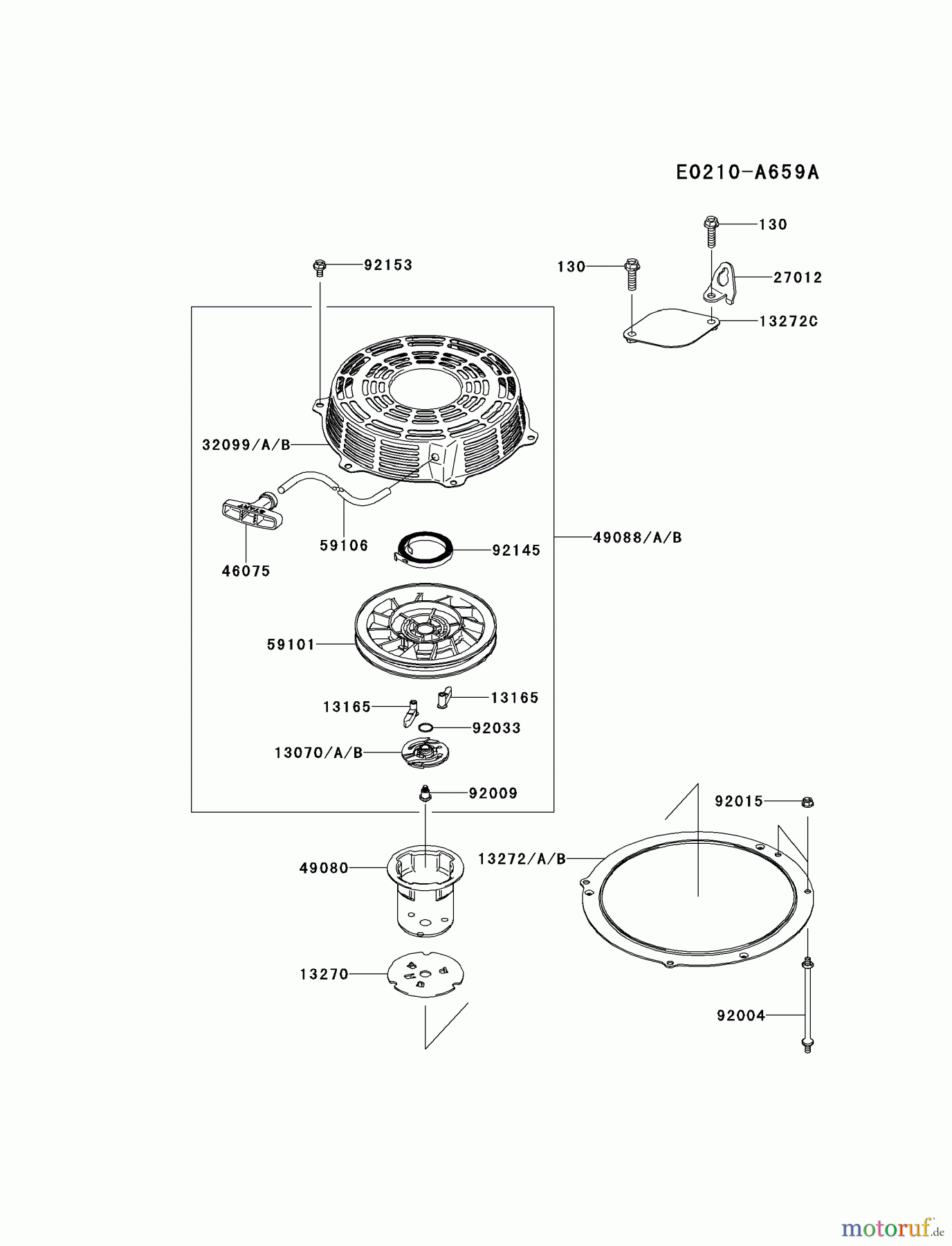  Kawasaki Motoren Motoren Vertikal FH641V - DS25 bis FS481V - BS13 FS481V-AS21 - Kawasaki FS481V 4-Stroke Engine STARTER