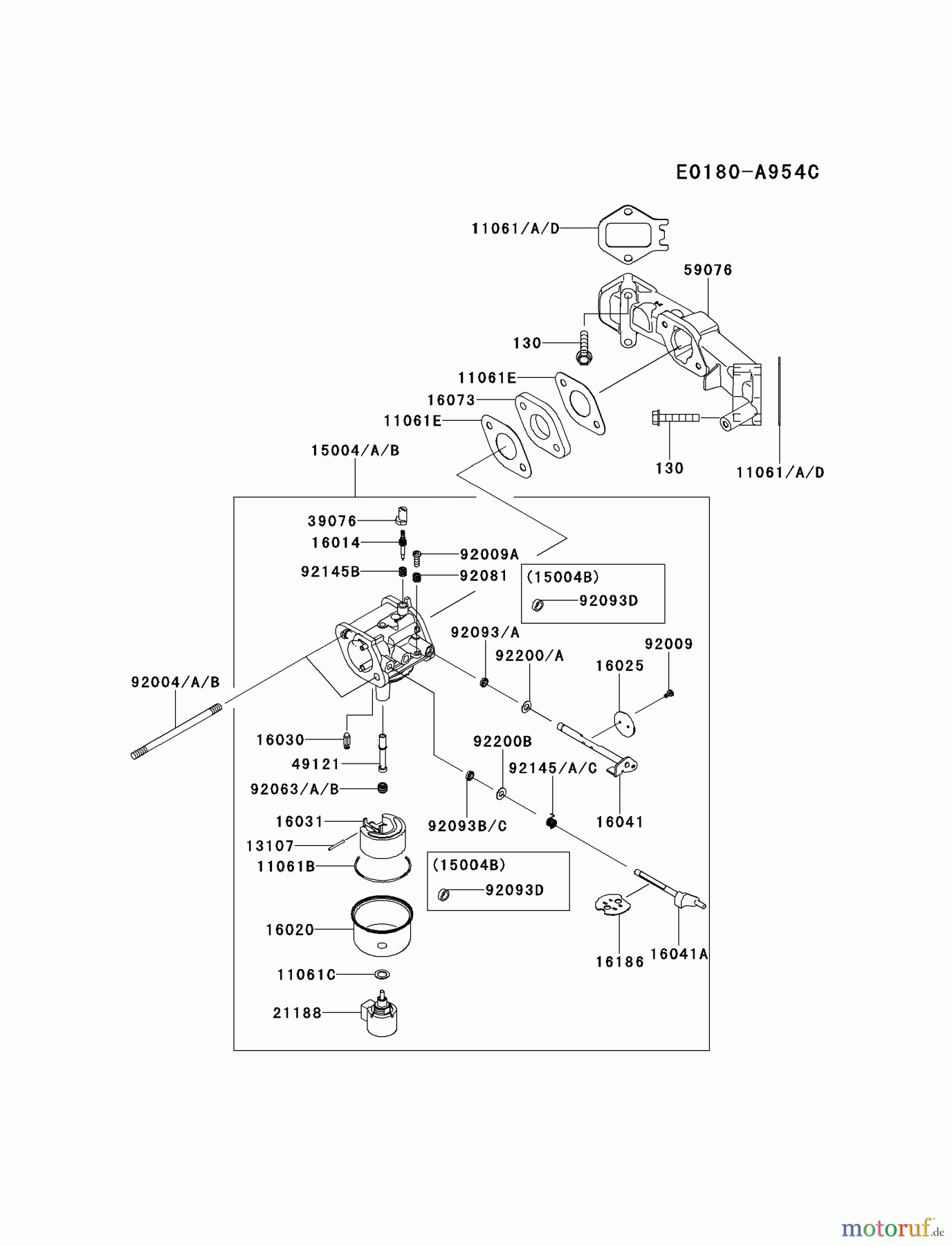  Kawasaki Motoren Motoren Vertikal FH641V - DS25 bis FS481V - BS13 FS481V-AS25 - Kawasaki FS481V 4-Stroke Engine CARBURETOR #2