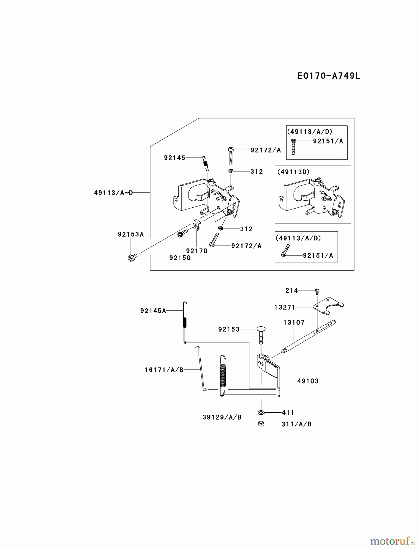  Kawasaki Motoren Motoren Vertikal FH641V - DS25 bis FS481V - BS13 FS481V-BS01 - Kawasaki FS481V 4-Stroke Engine CONTROL-EQUIPMENT